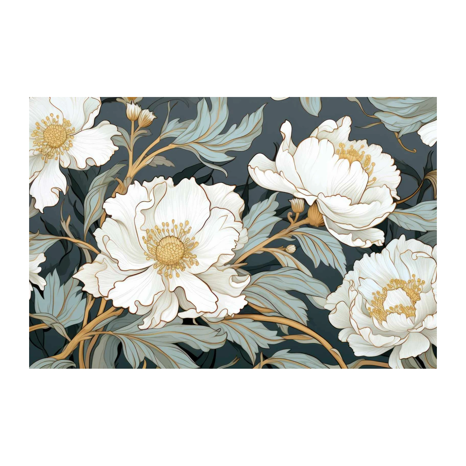 Elegant White Peony Floral Art Wall Art
