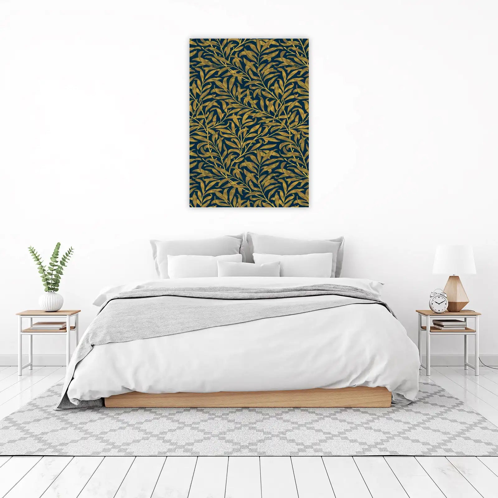 Elegant Willow Branch Navy & Gold Wall Art