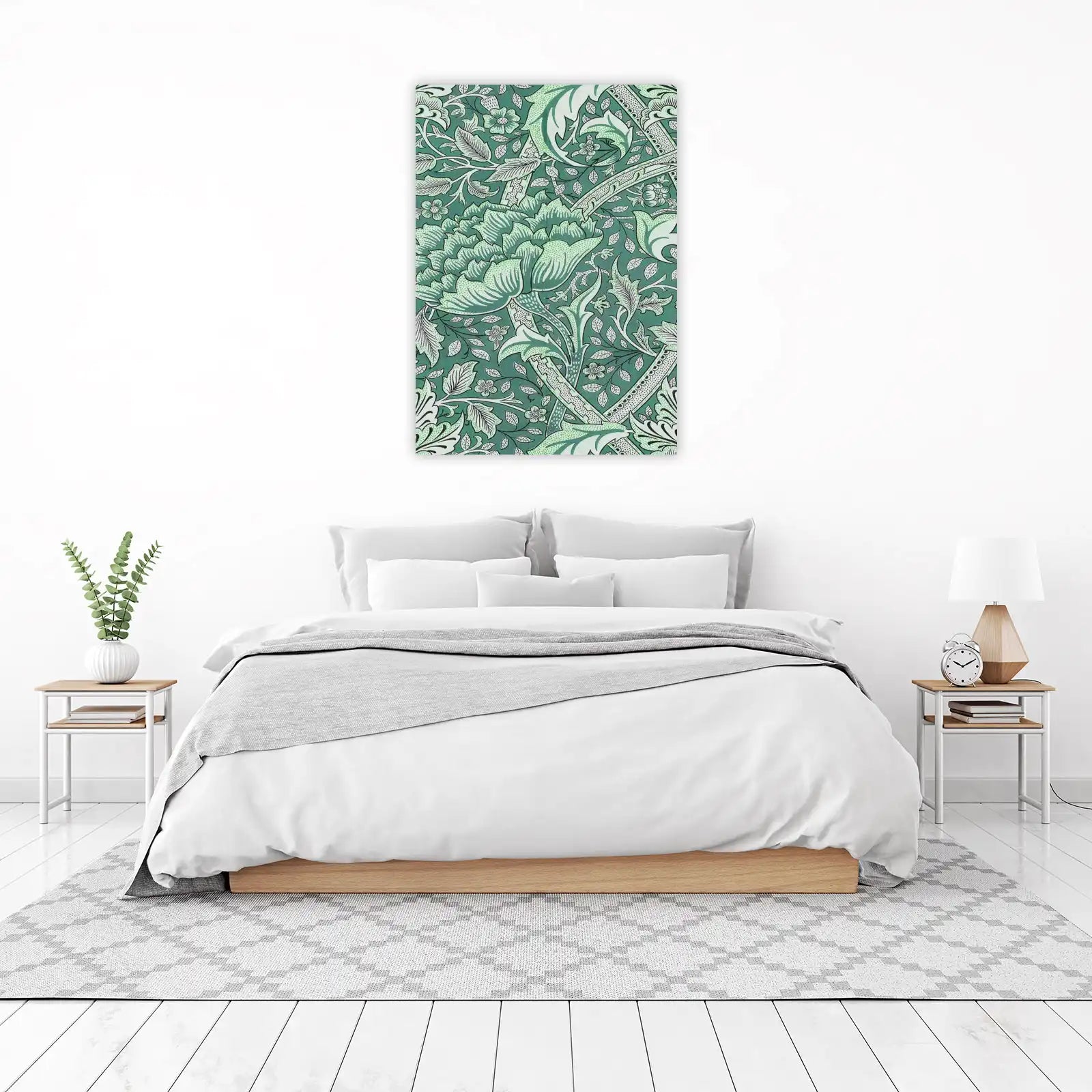 Vintage Floral Green Art Nouveau Wall Art