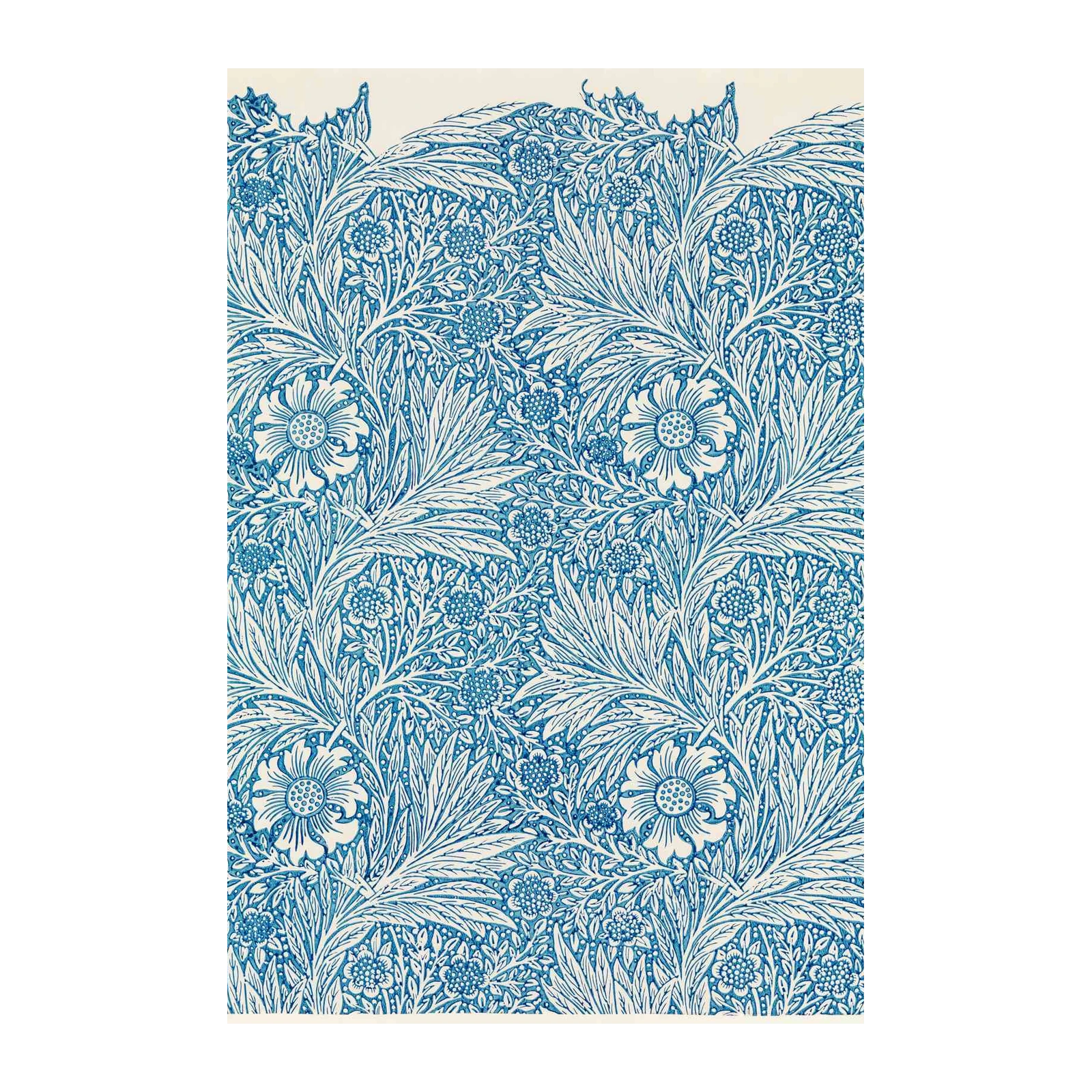 Blue Floral Art Nouveau Wall Art