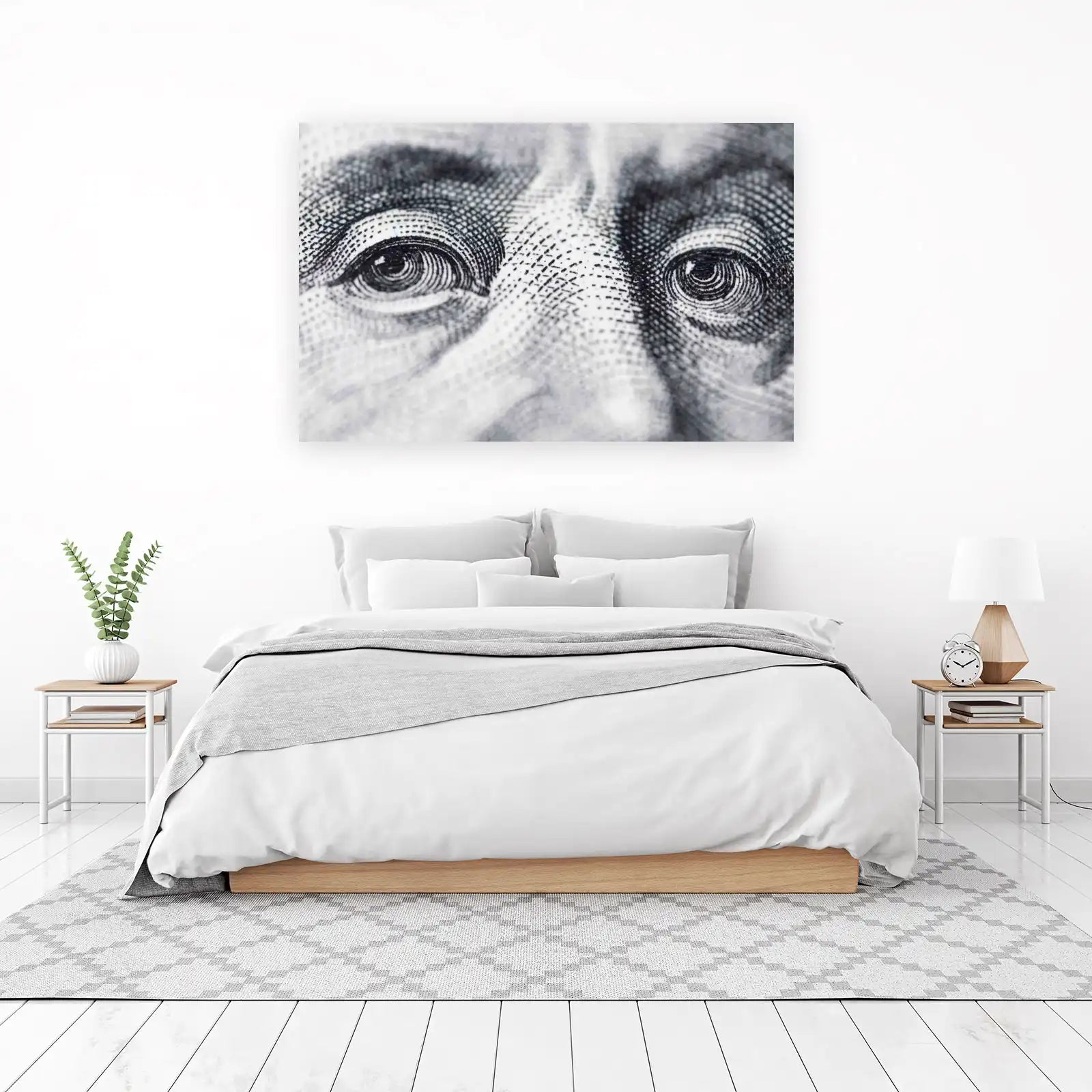 Benjamin Franklin Close-up on $100 Bill Wall Art