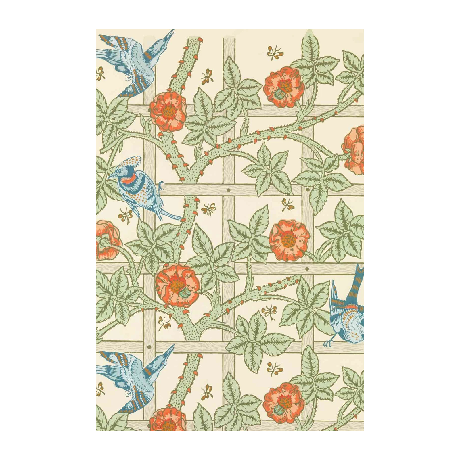 Vintage Birds & Roses Trellis Wall Art