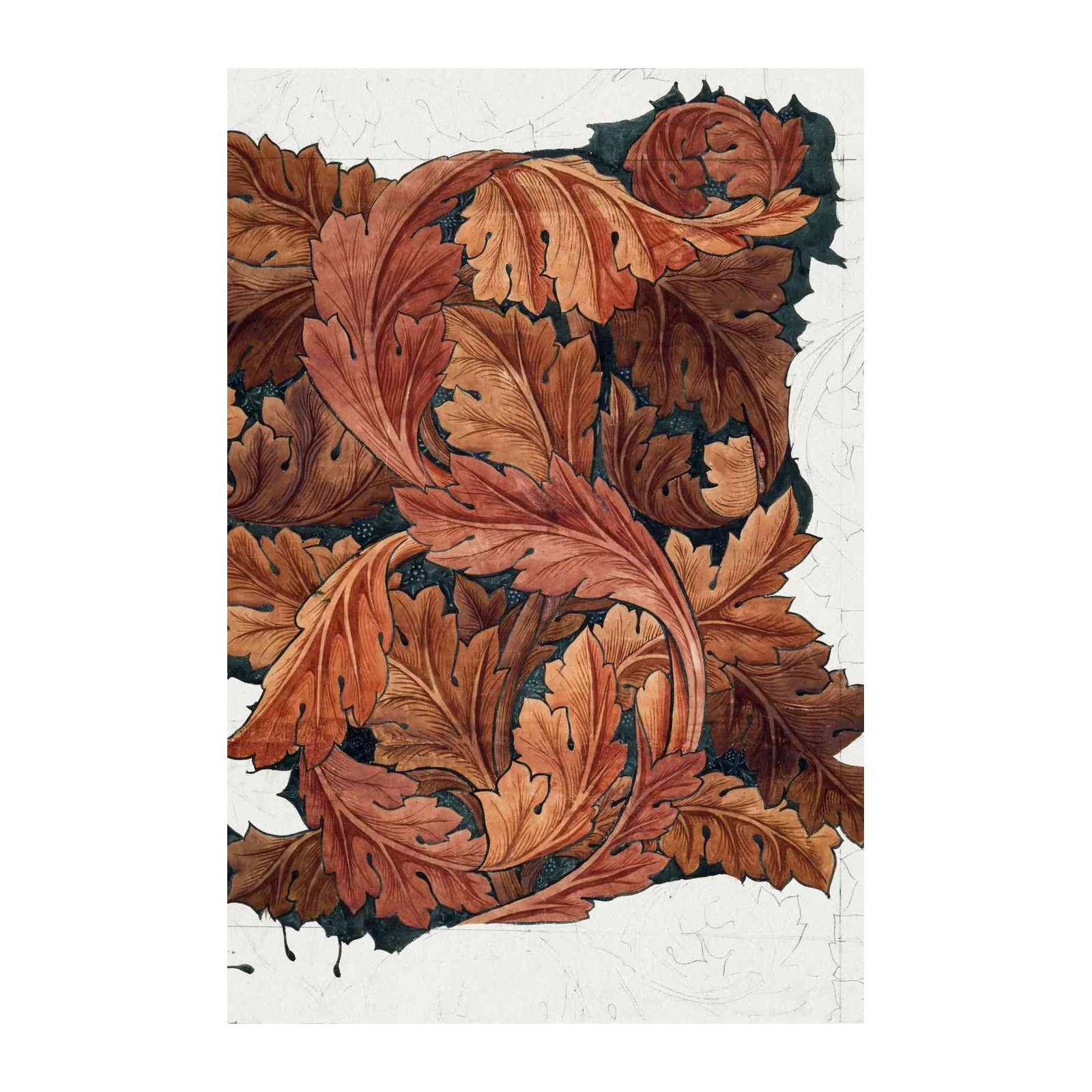Rustic Acorn Leaf Tapestry Wall Art