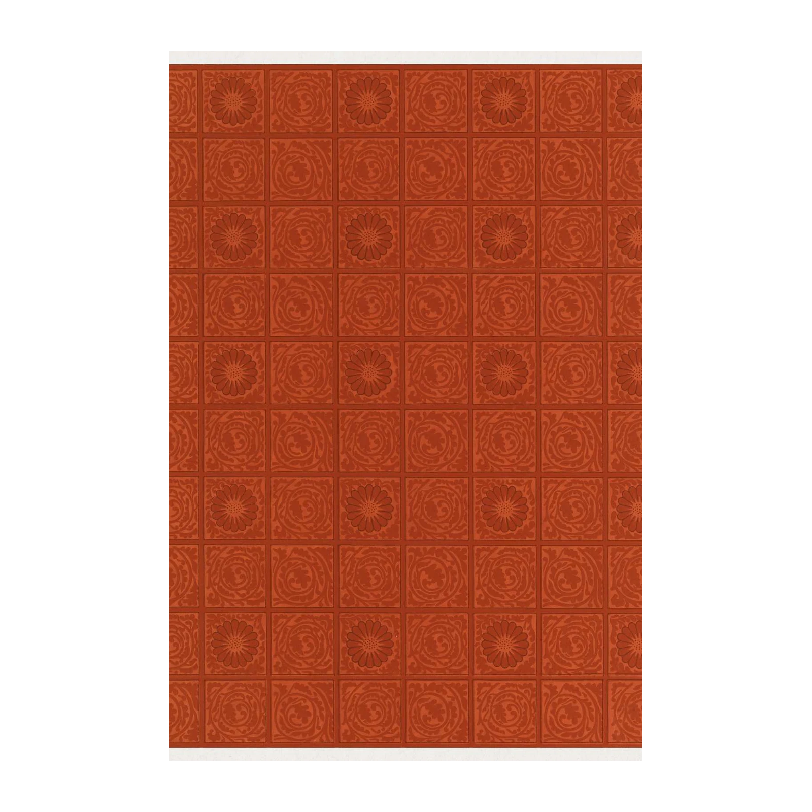 Rustic Floral Tile Pattern Wall Art