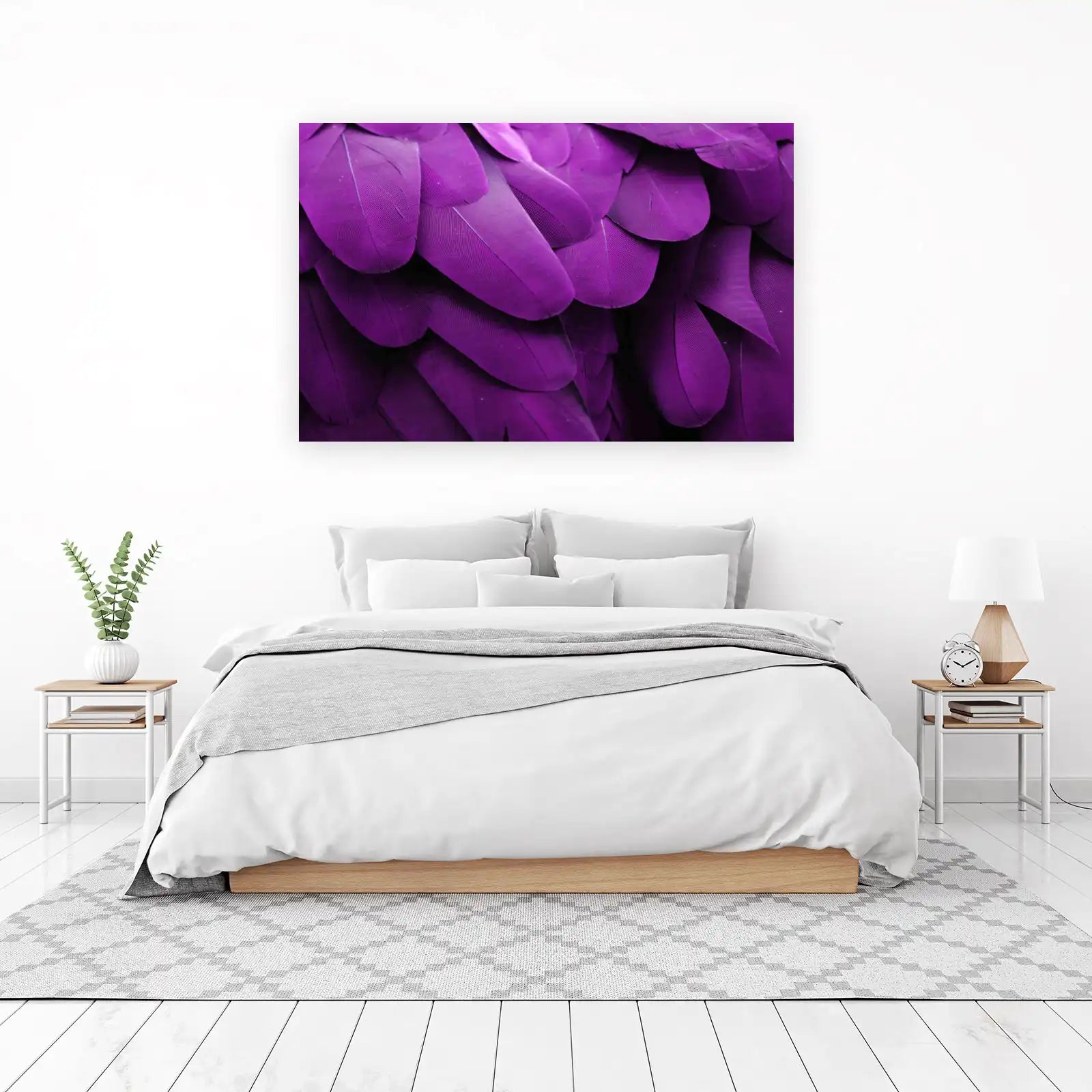 Vibrant Purple Feather Abstract Wall Art