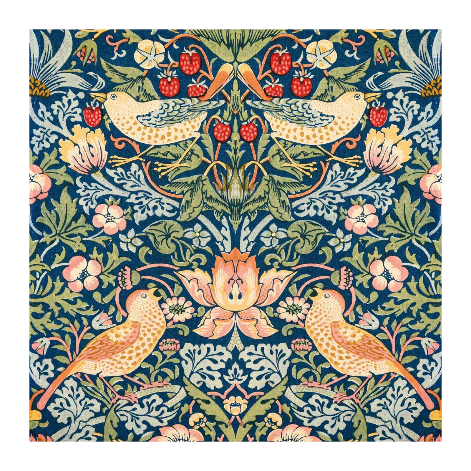 Vintage Birds & Strawberries Floral Wall Art