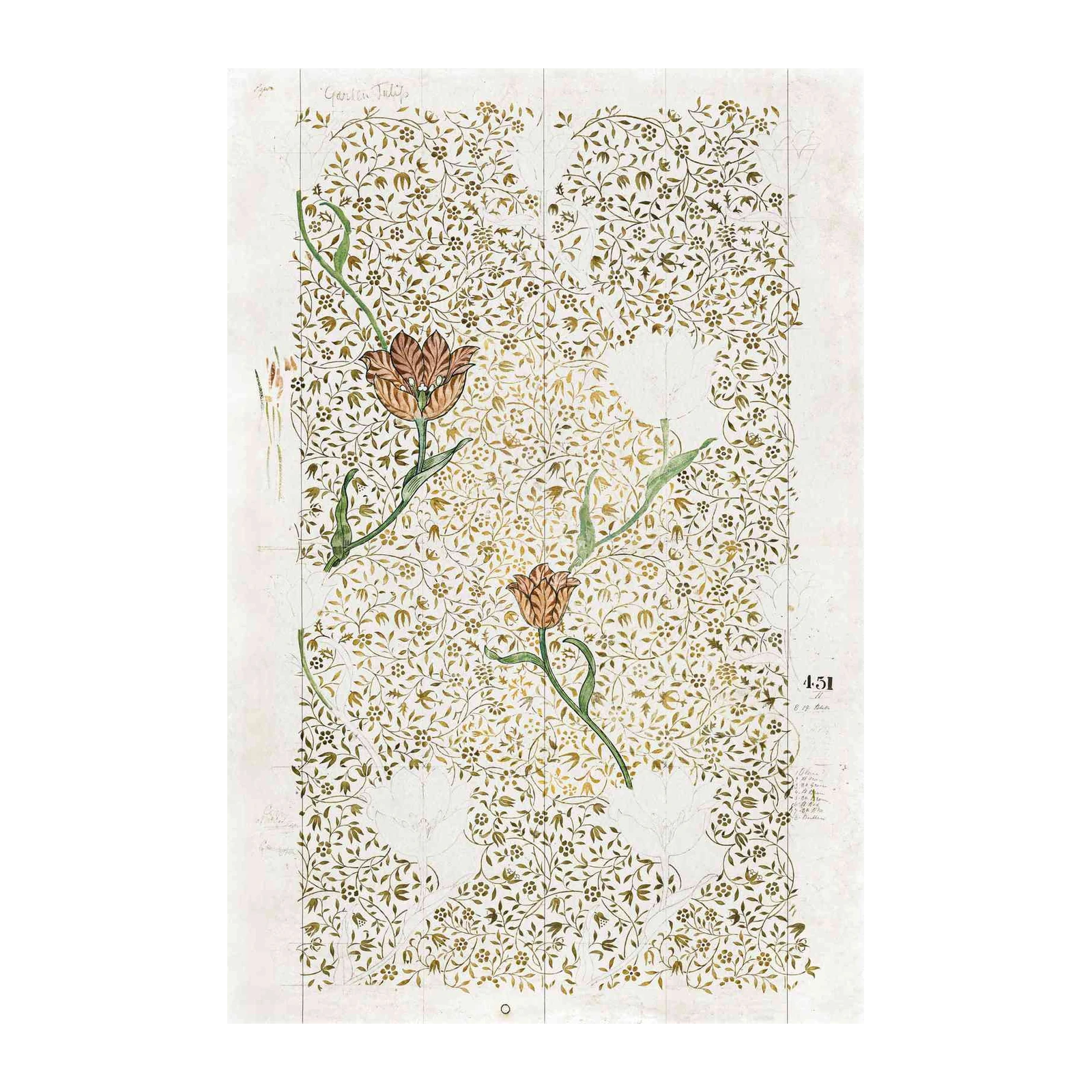 Vintage Garden Tulips Floral Art Wall Art