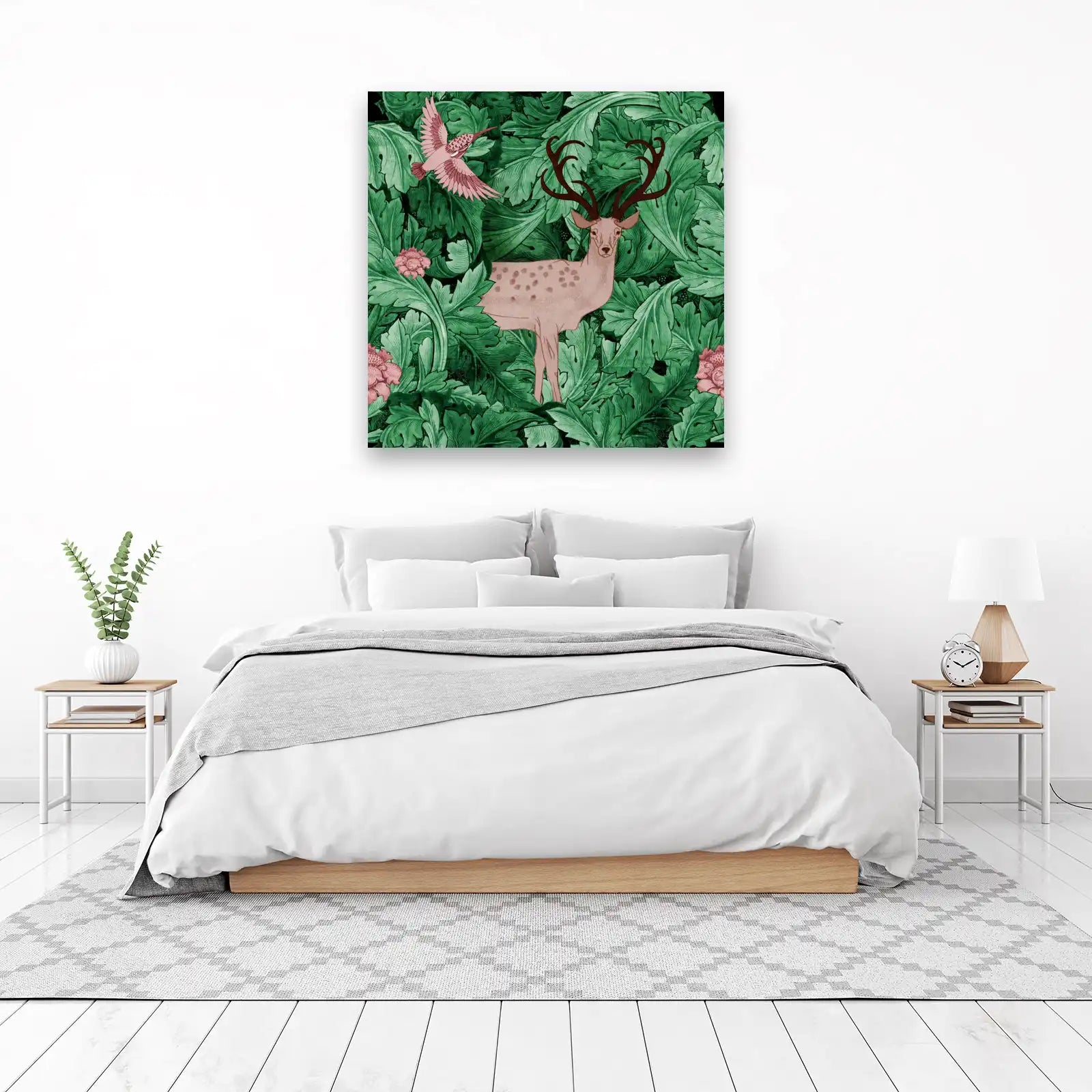 Enchanted Forest Deer & Hummingbird Wall Art