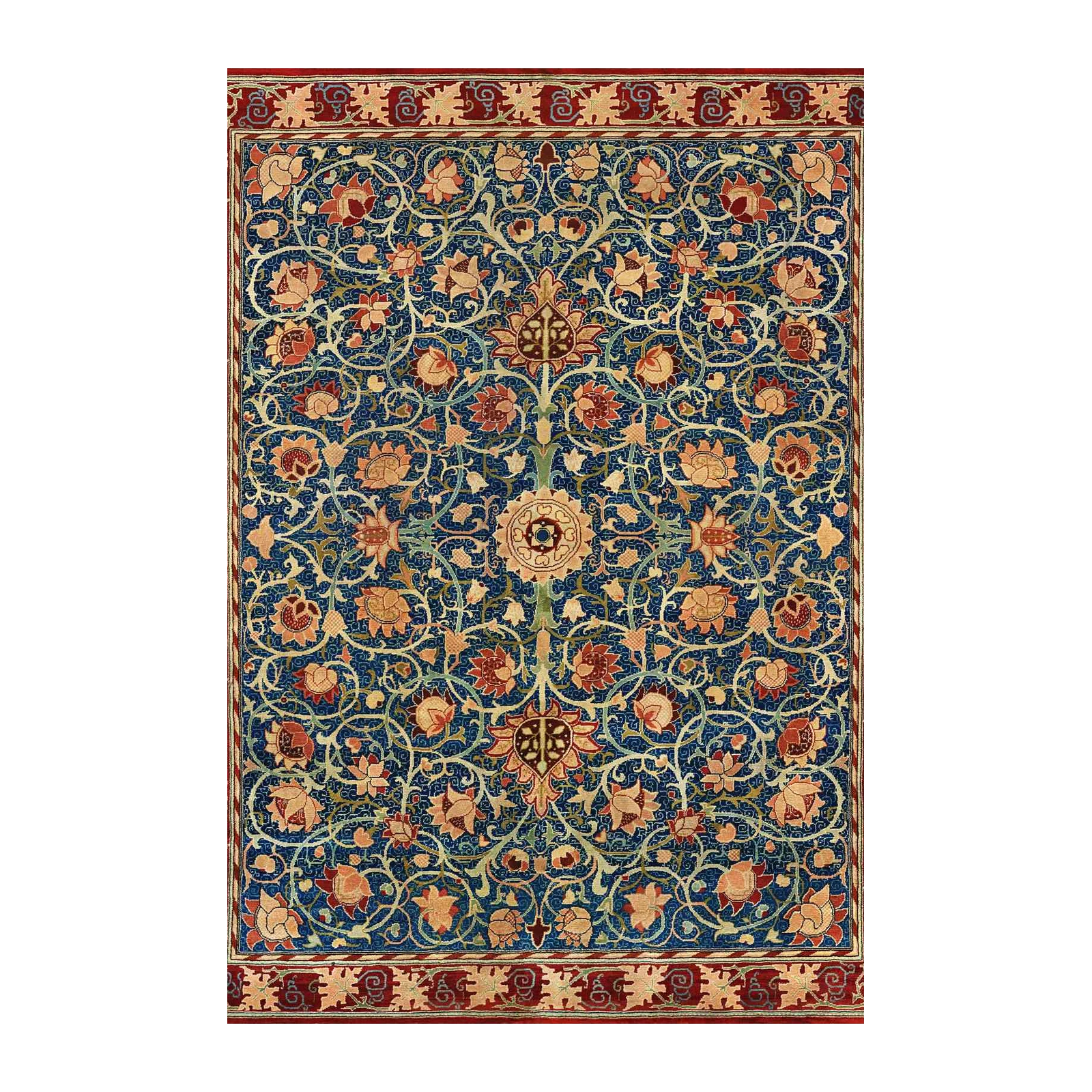 William Morris Style Floral Blue Wall Art