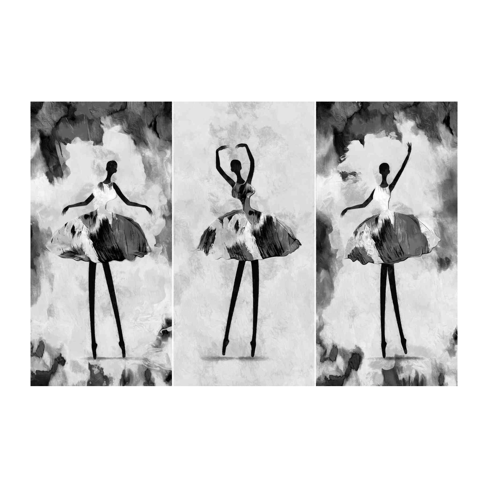 Elegant Ballet Dancers Triptych Wall Art