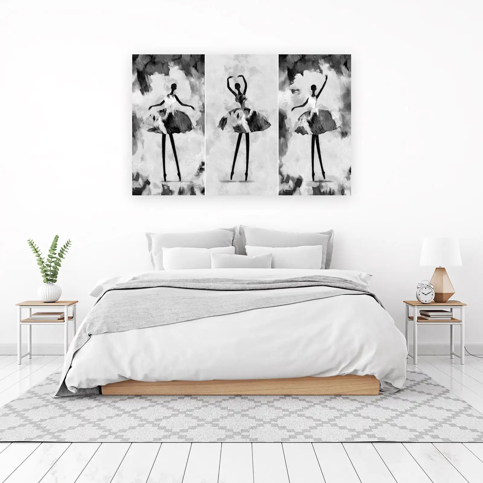 Elegant Ballet Dancers Triptych Wall Art