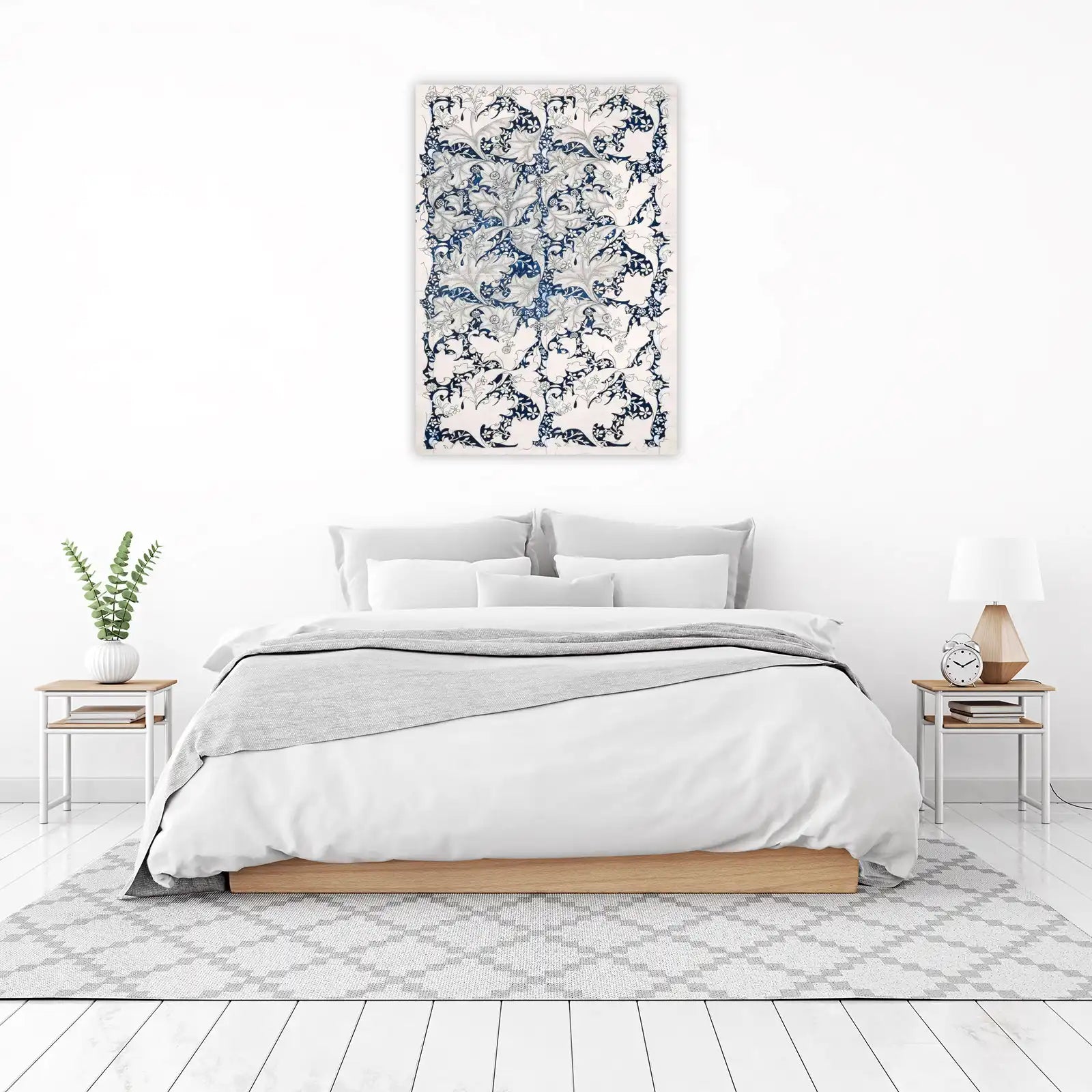 Vintage Botanical Garden Blue Floral Wall Art