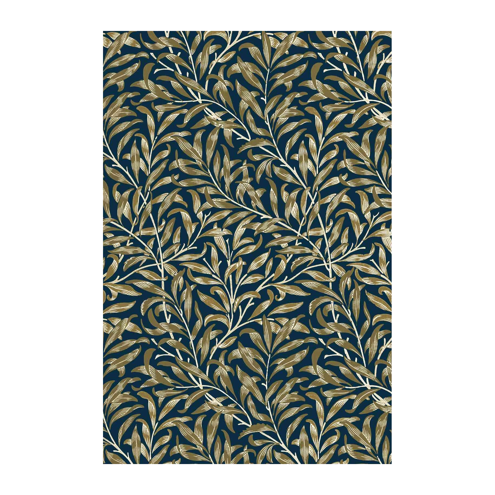 Navy Willow Leaf Art Wall Art