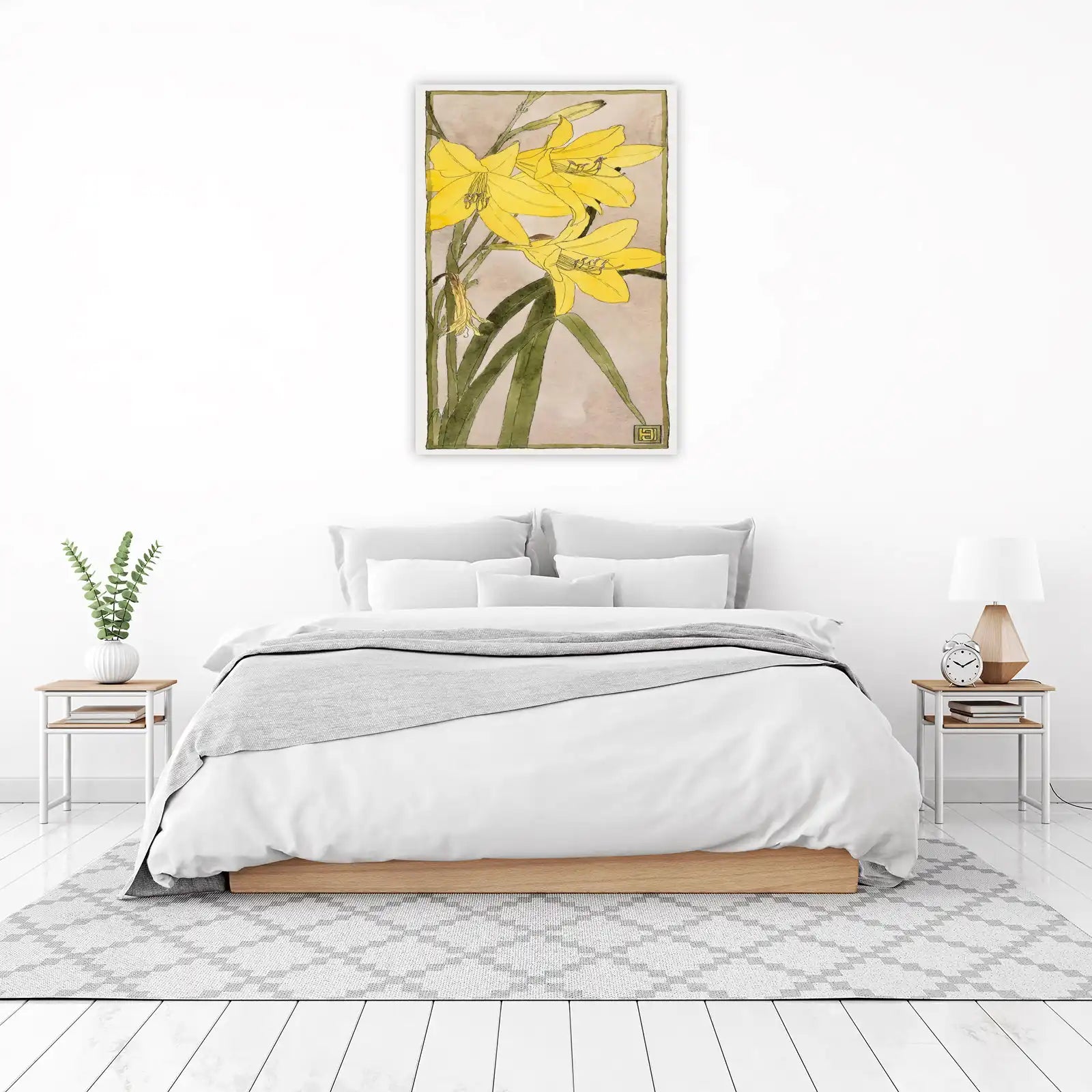 Vibrant Yellow Lily Botanical Art Wall Art