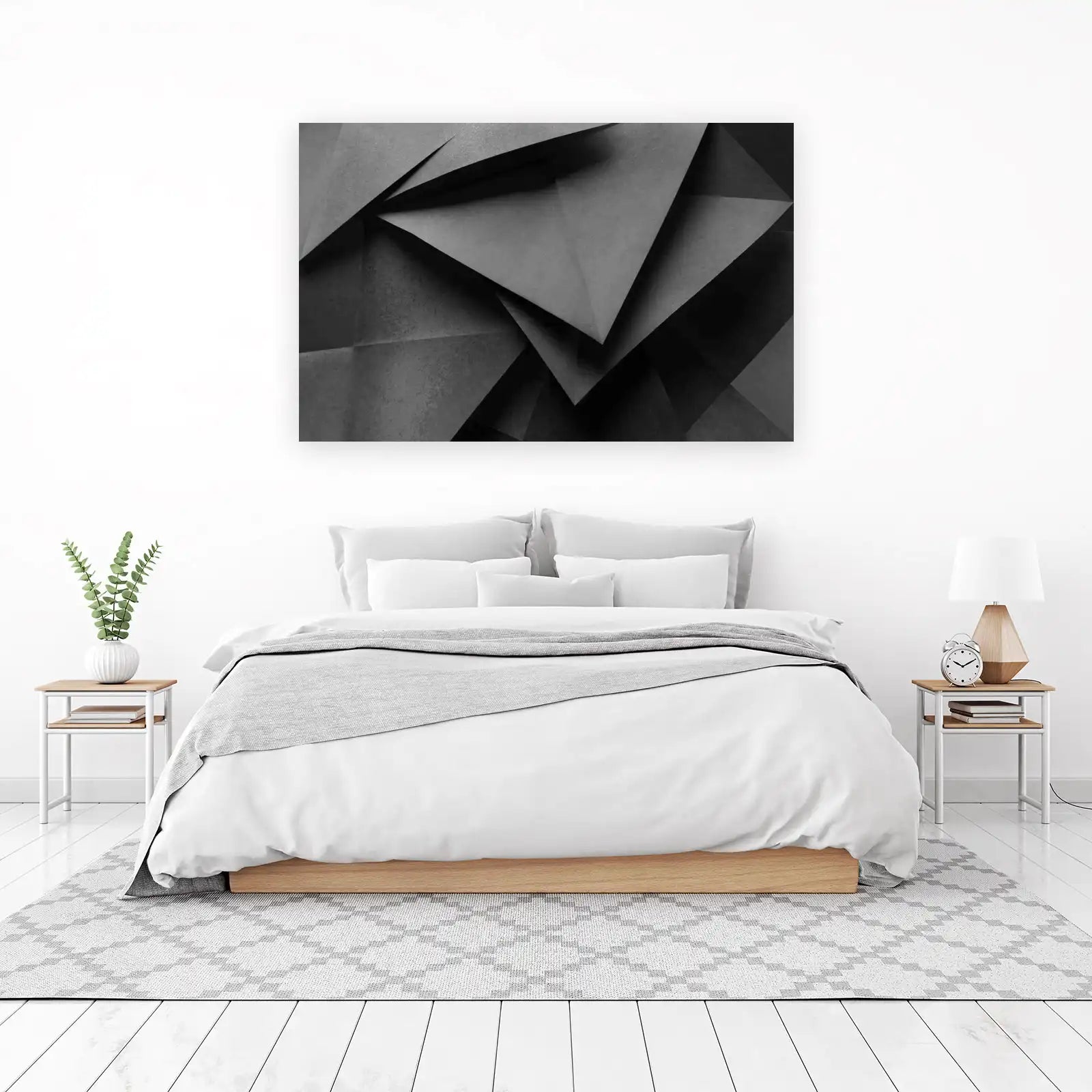 Abstract Geometric Monochrome Wall Art