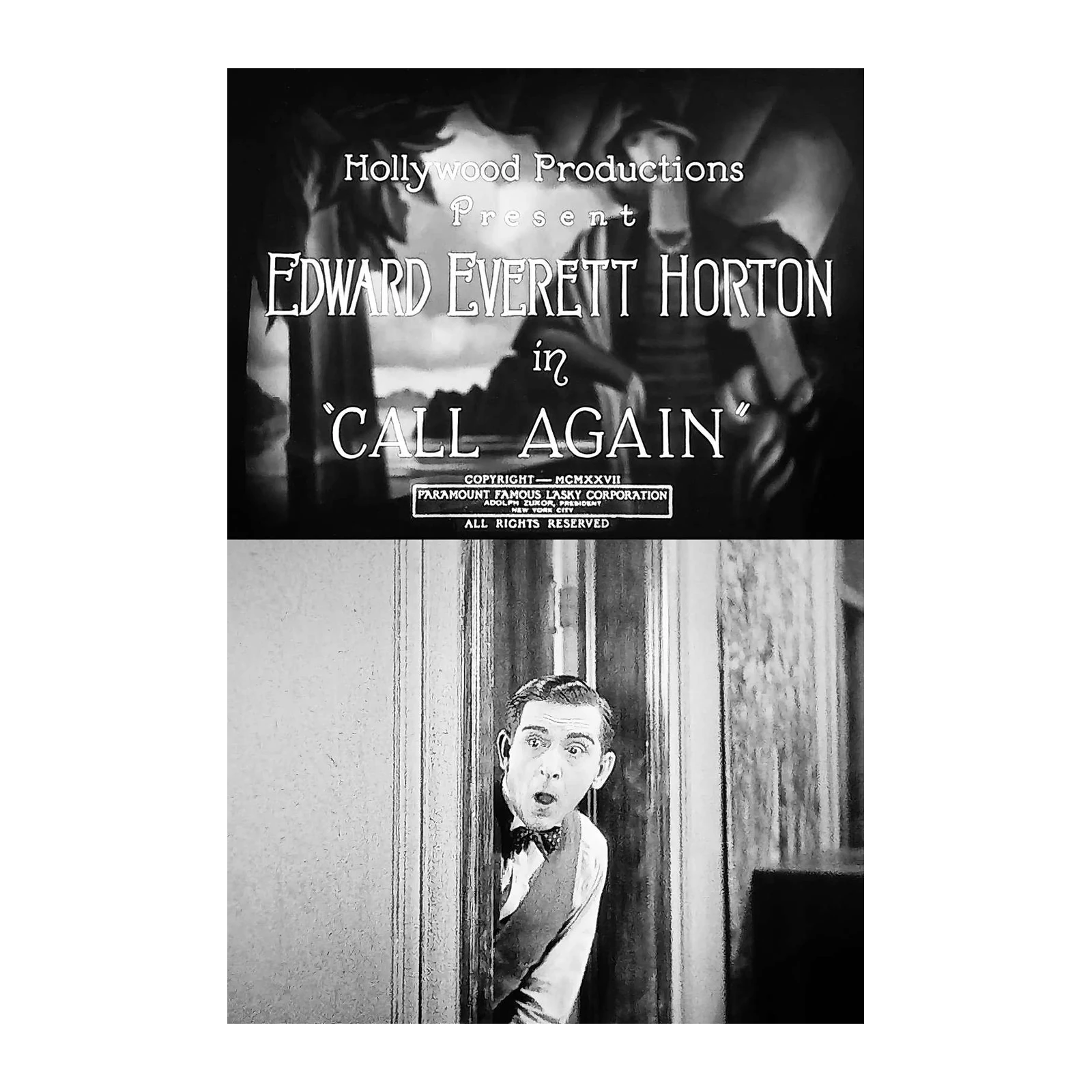 Edward Everett Horton "Call Again" Vintage Movie Poster Wall Art