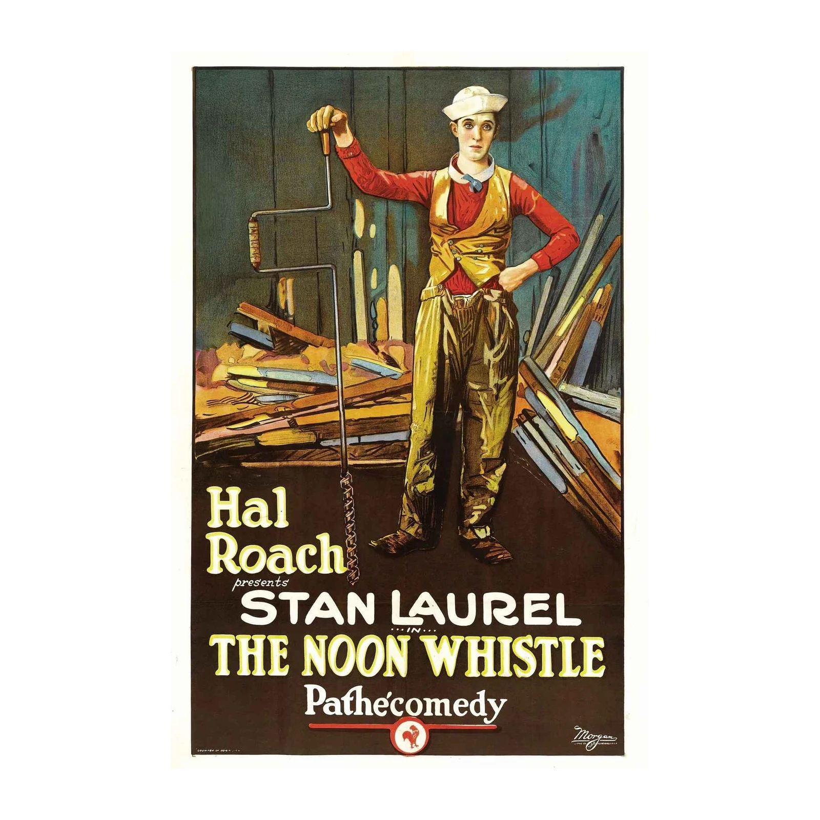 Vintage Stan Laurel Comedy "The Noon Whistle" Wall Art