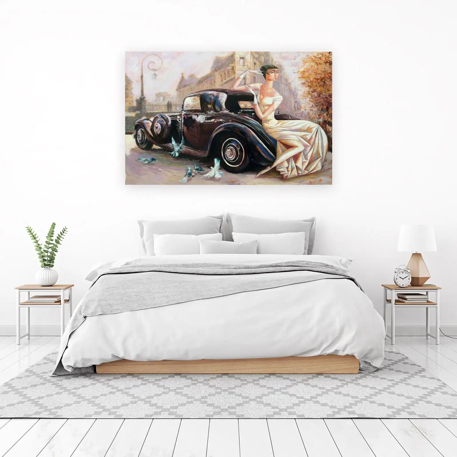 Art Deco Elegance Vintage Car & Lady Wall Art