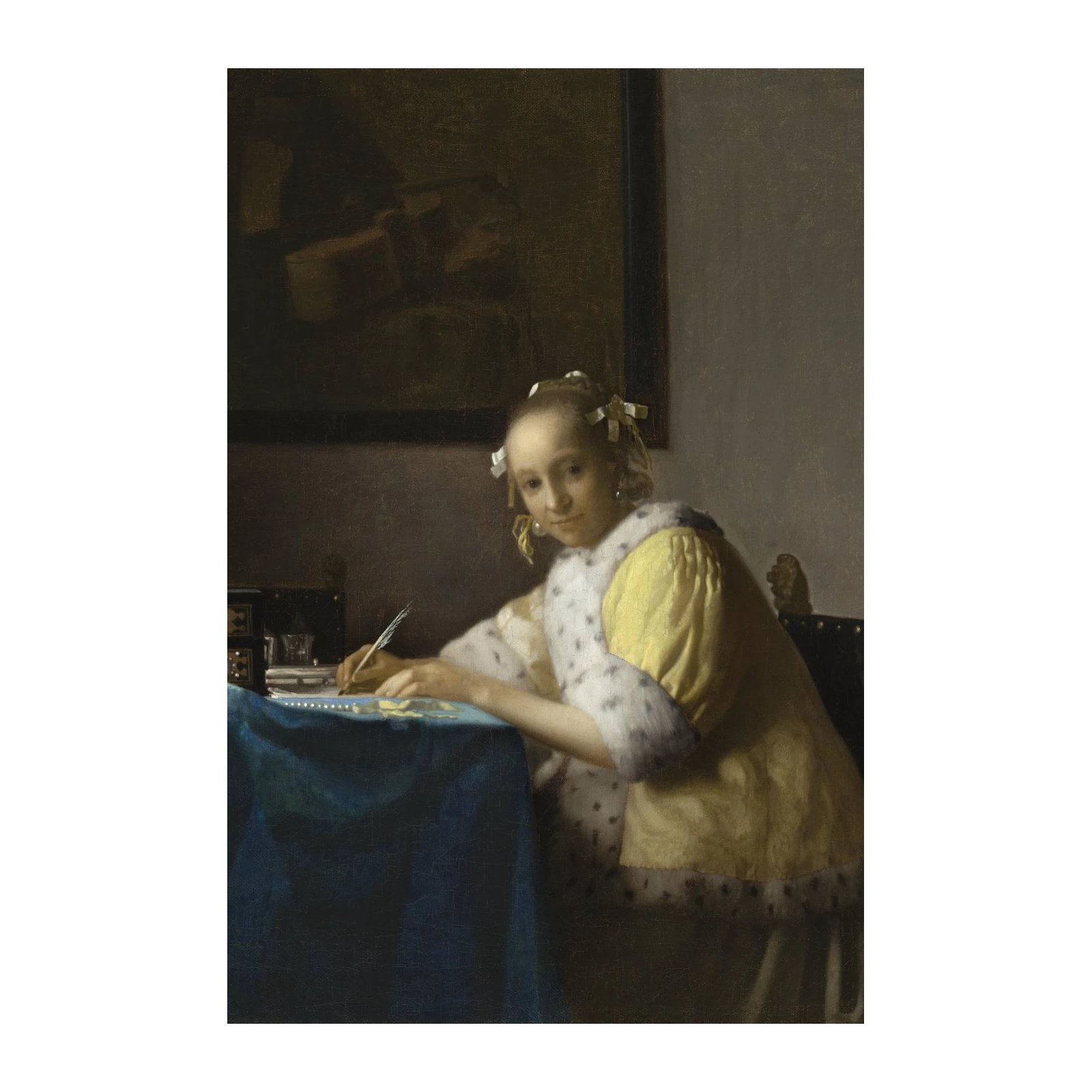 Young Woman Writing Wall Art - Vermeer Classic Art