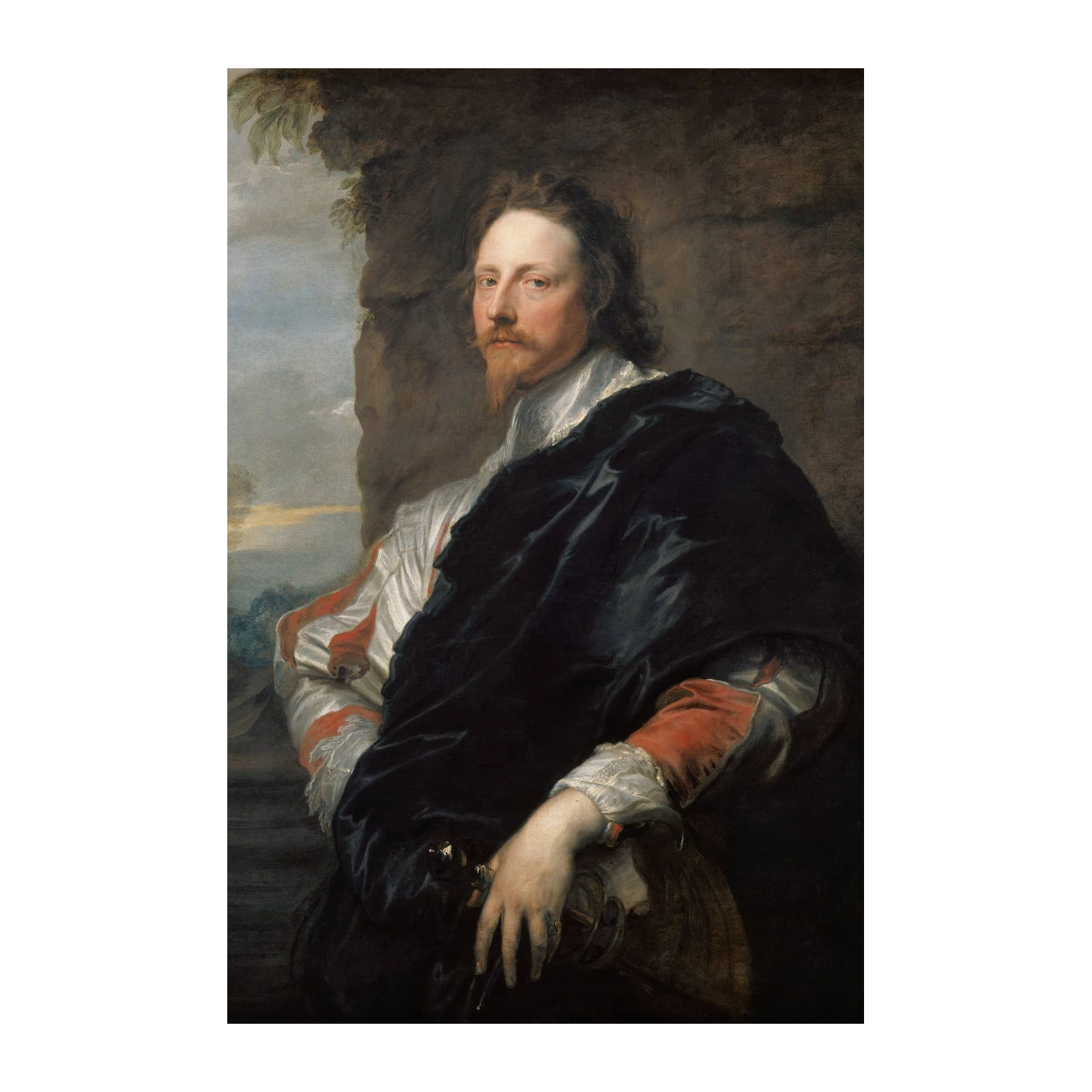 Aristocratic Portrait Man Red & Black Wall Art