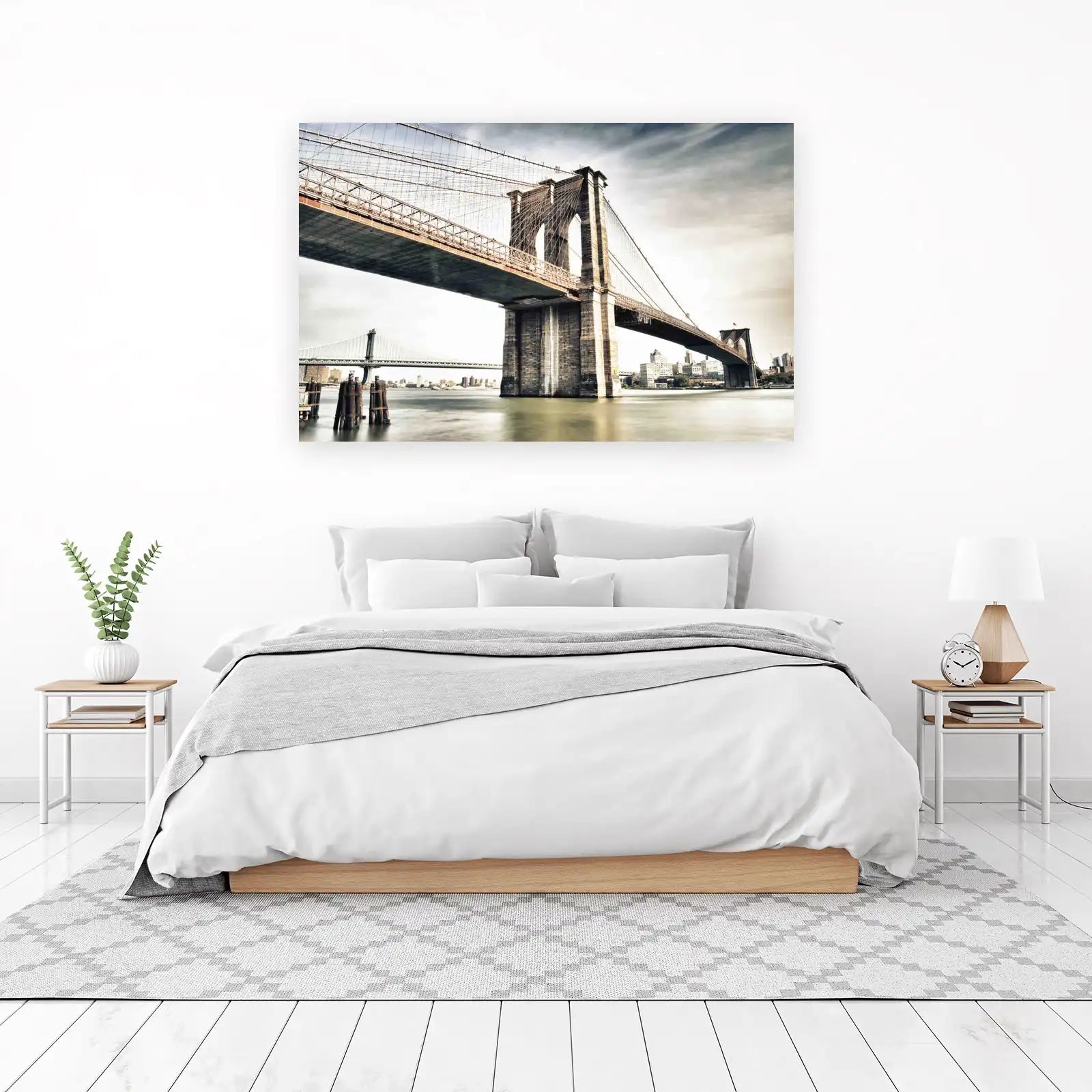 Iconic Brooklyn Bridge NYC Skyline Wall Art