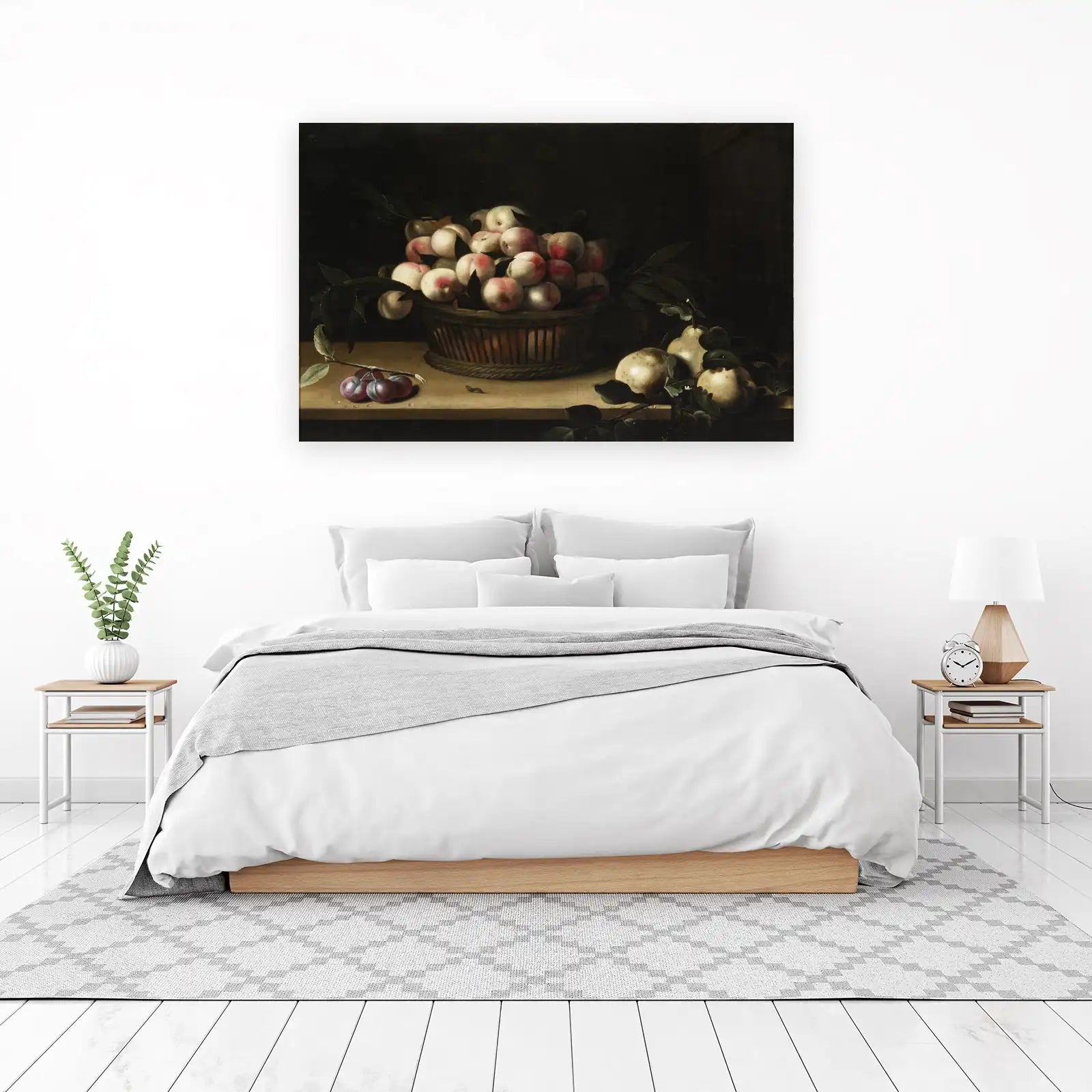 Elegant Fruit Basket Still Life Wall Art