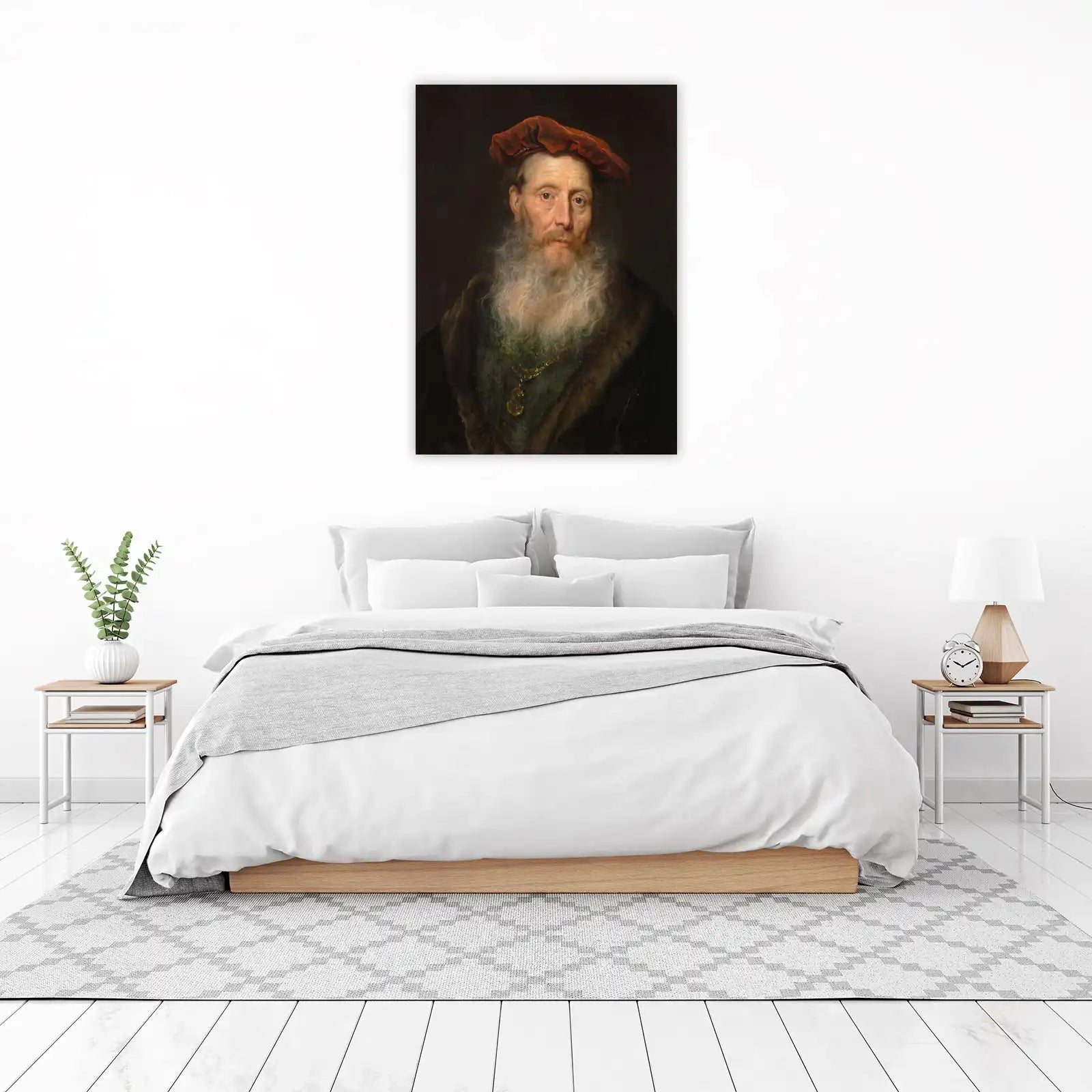 Old Man with Red Cap Wall Art