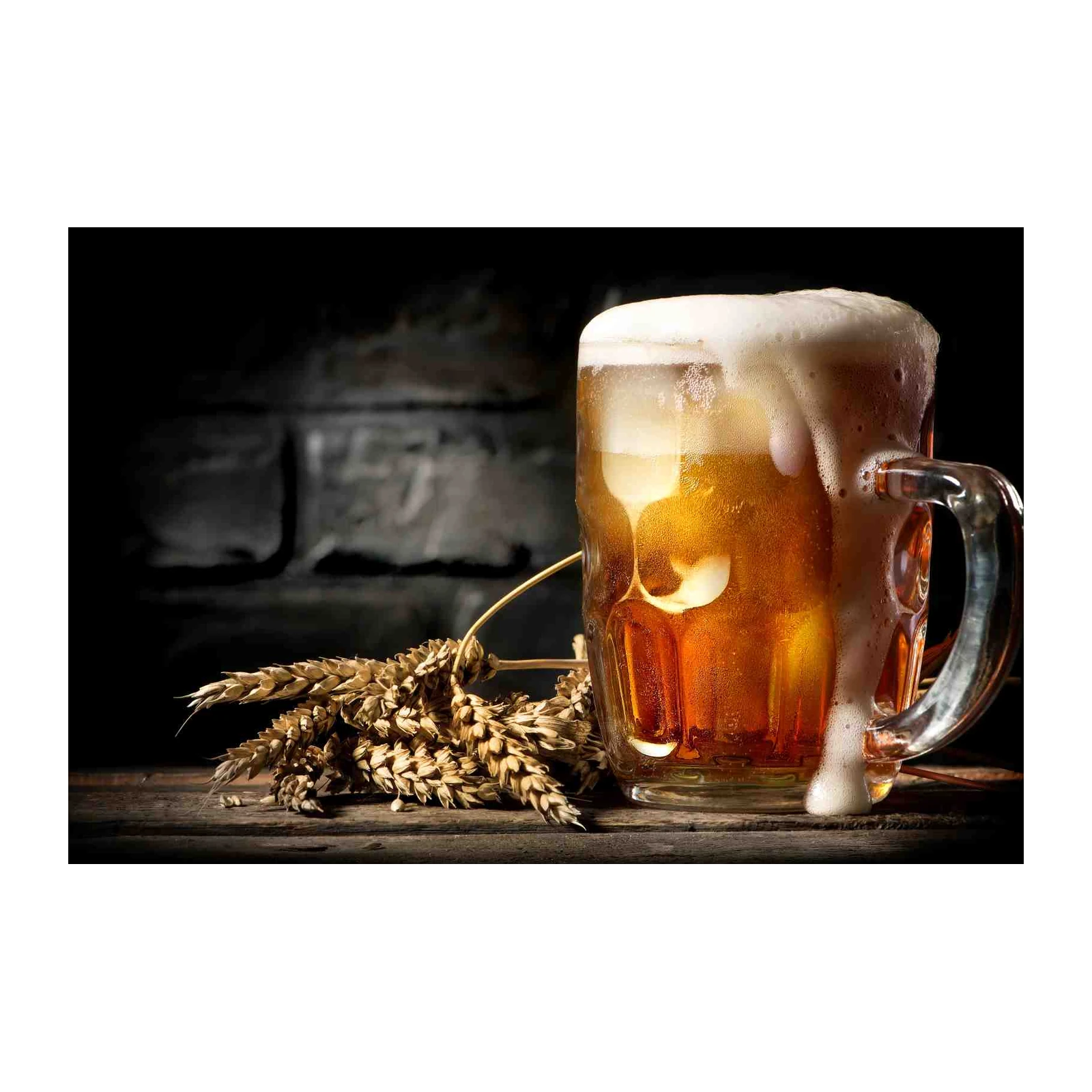 Frothy Amber Ale & Wheat Stalks Wall Art