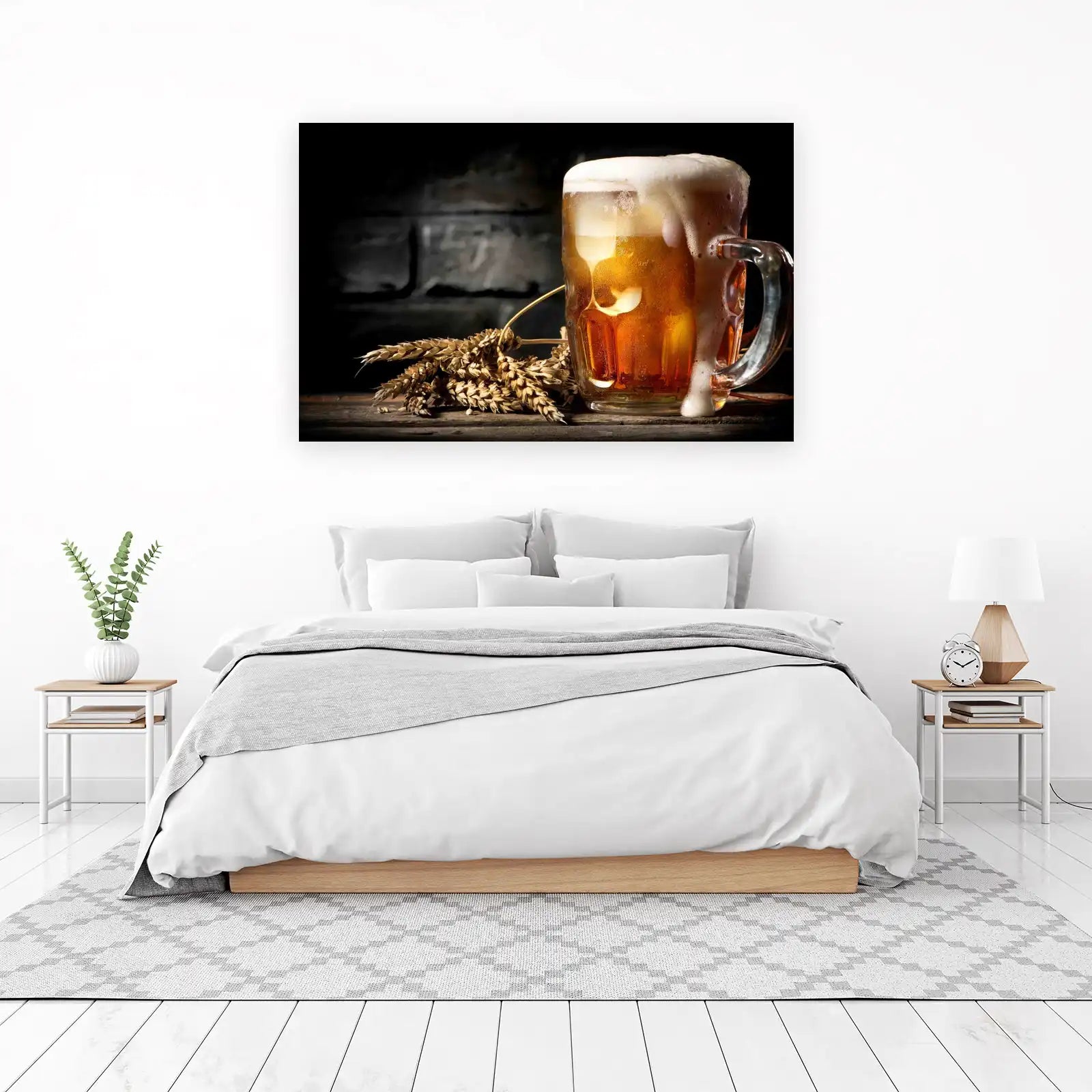 Frothy Amber Ale & Wheat Stalks Wall Art