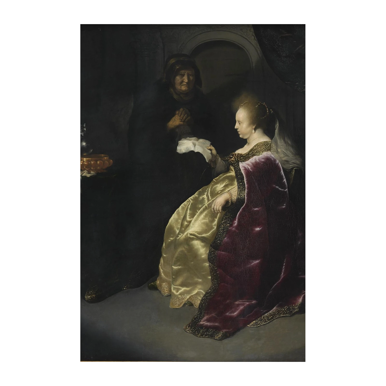 Elegant Figure in Velvet & Silk Wall Art
