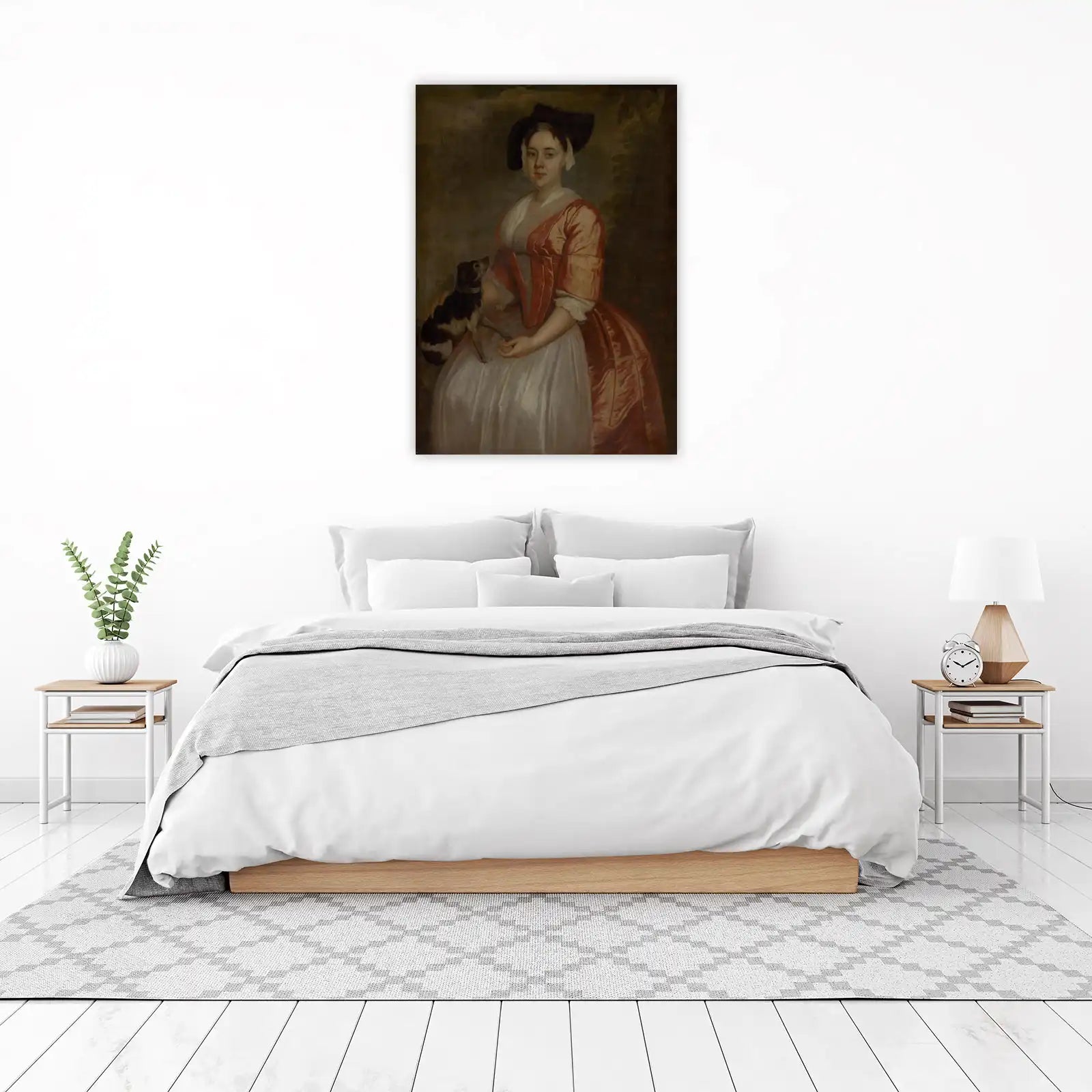 Victorian Lady with Dog Portrait Wall Art