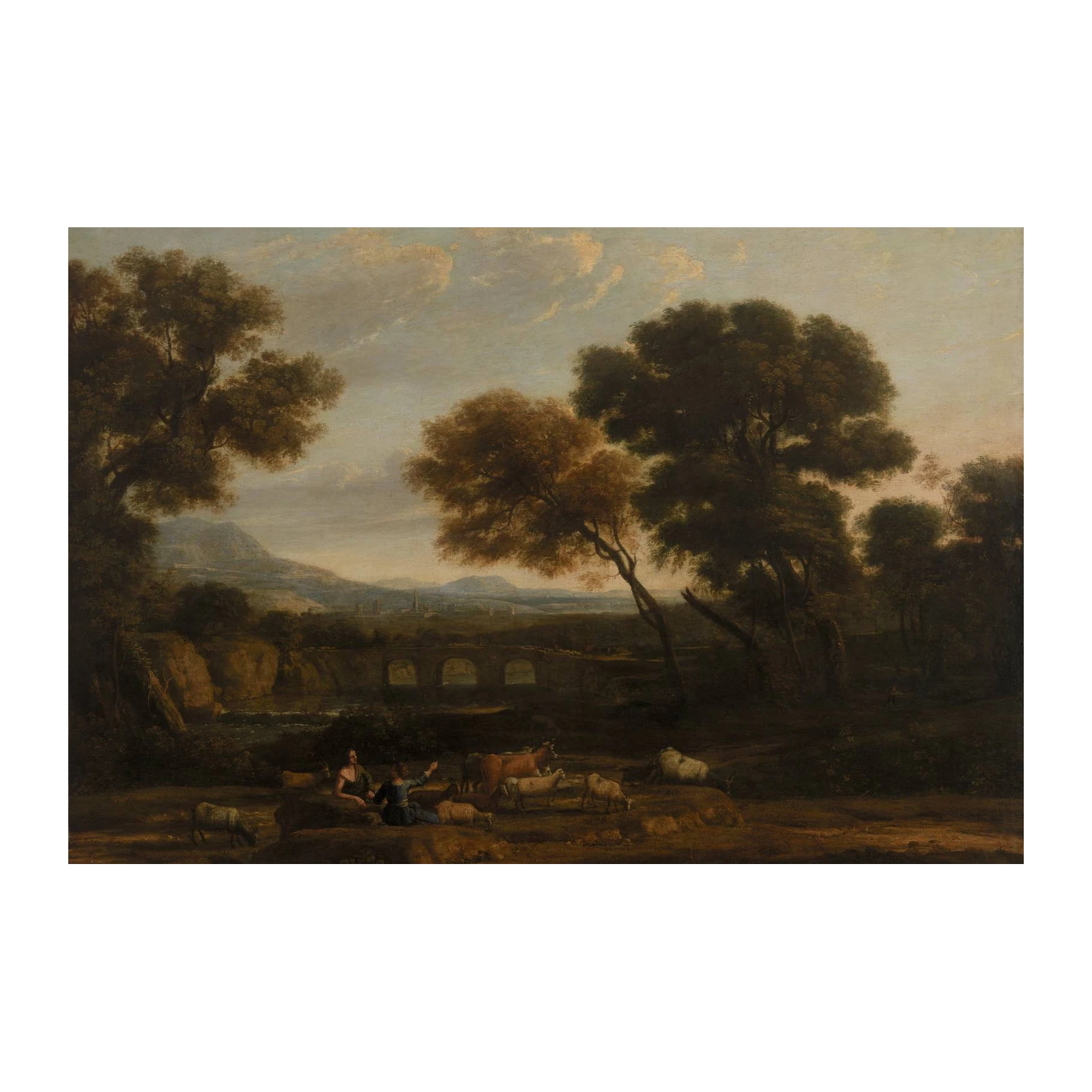 Pastoral Landscape with Figures Wall Art