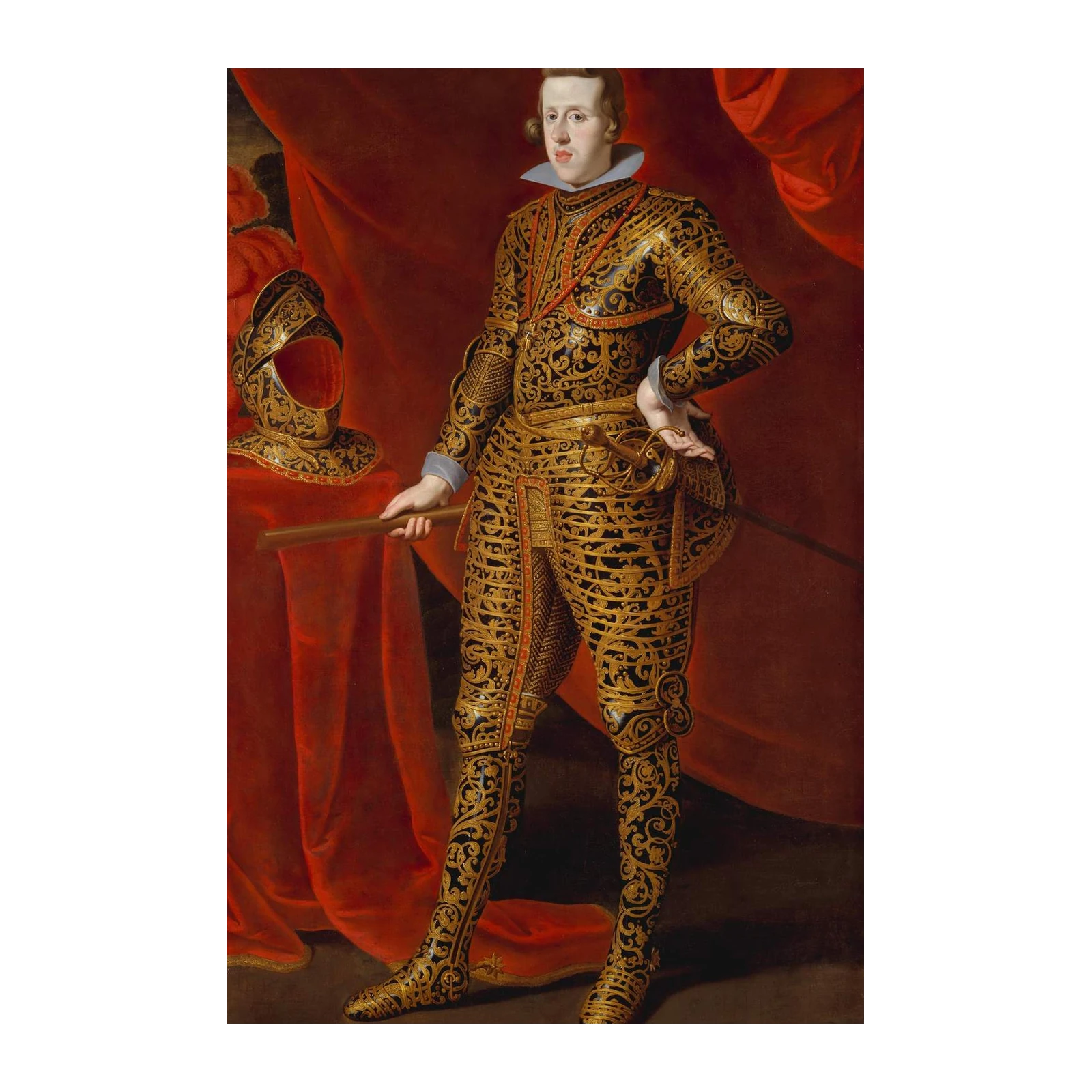Royal Warrior Portrait Gold & Black Wall Art
