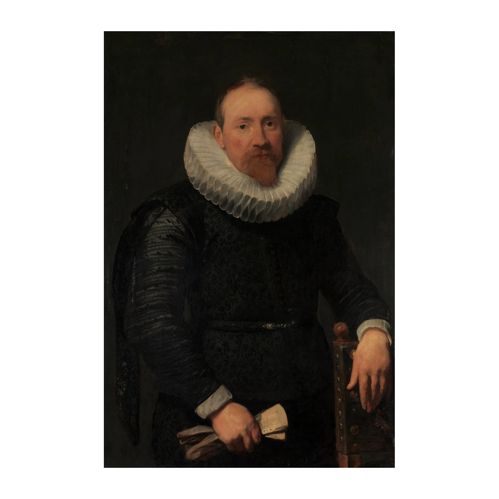 Baroque Portrait Man Frilled Collar Wall Art