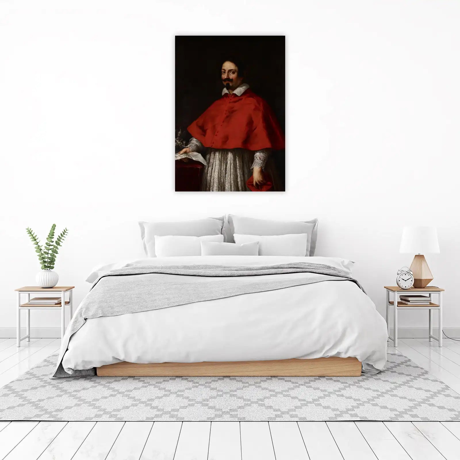 Baroque Cardinal Portrait Red Cape Wall Art