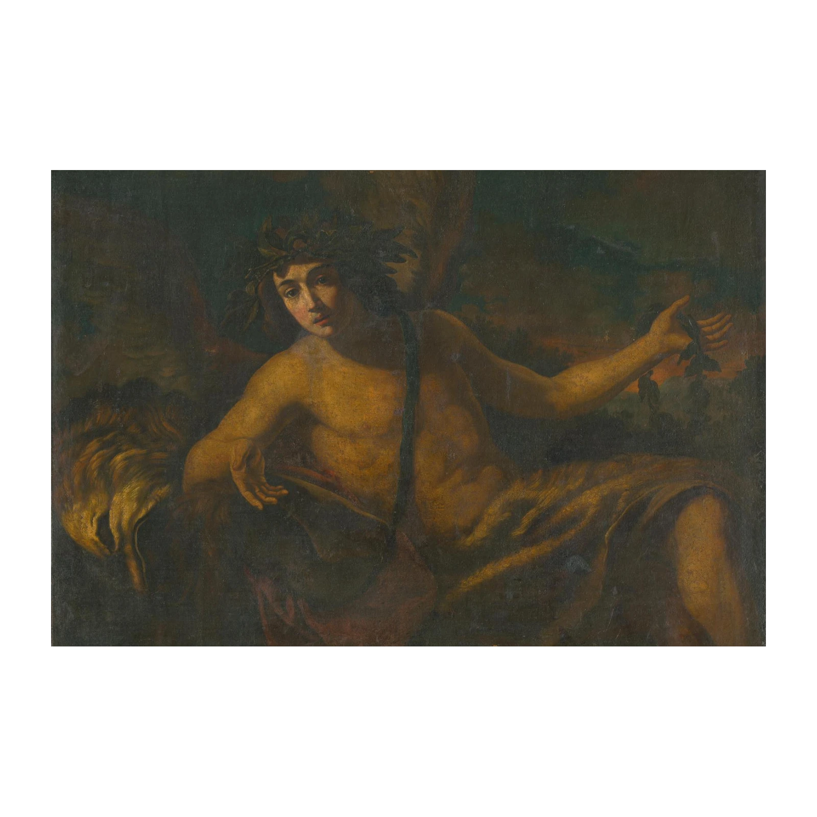 Mythological Figure Laurel Wreath Wall Art