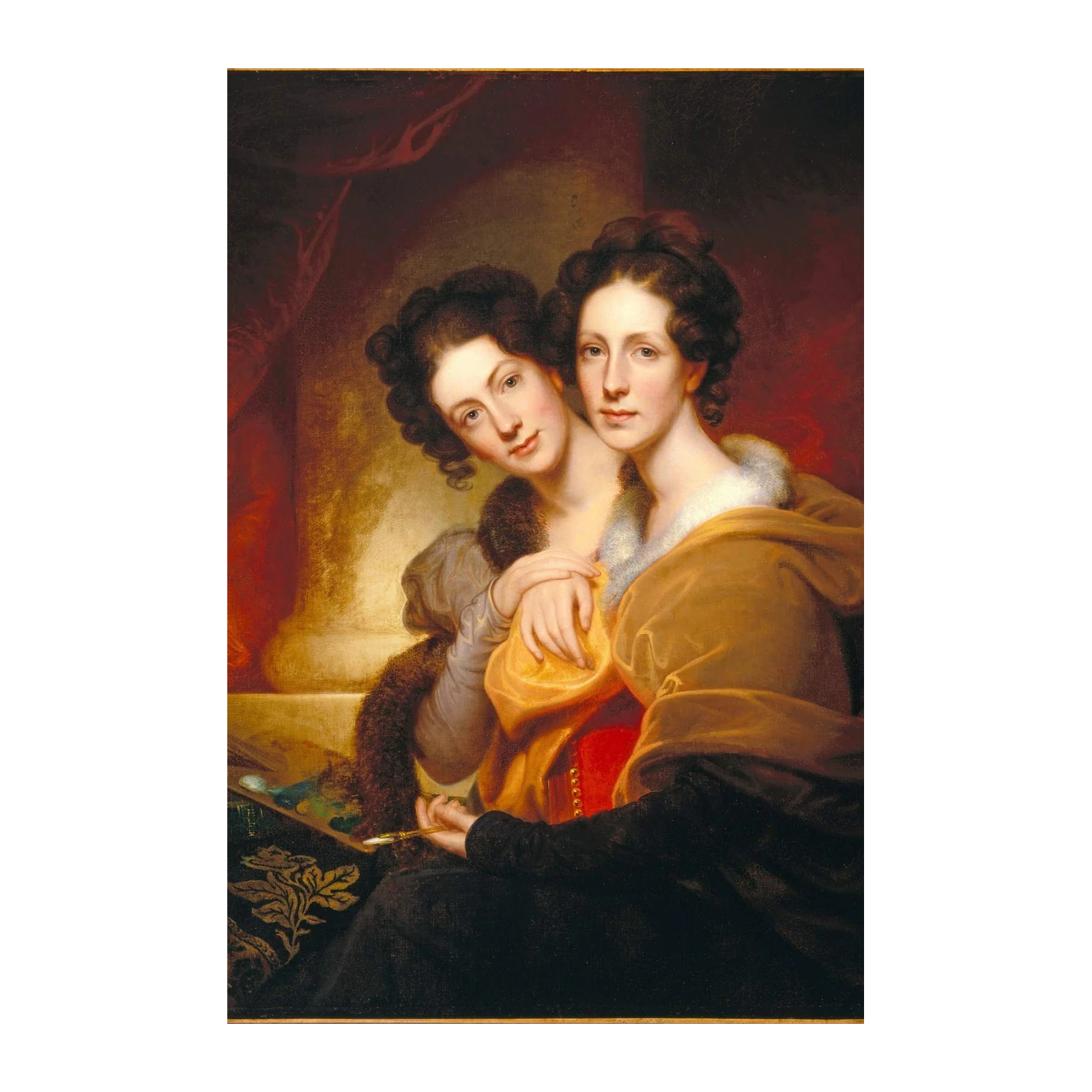 Elegant Portrait of Two Sisters Wall Art