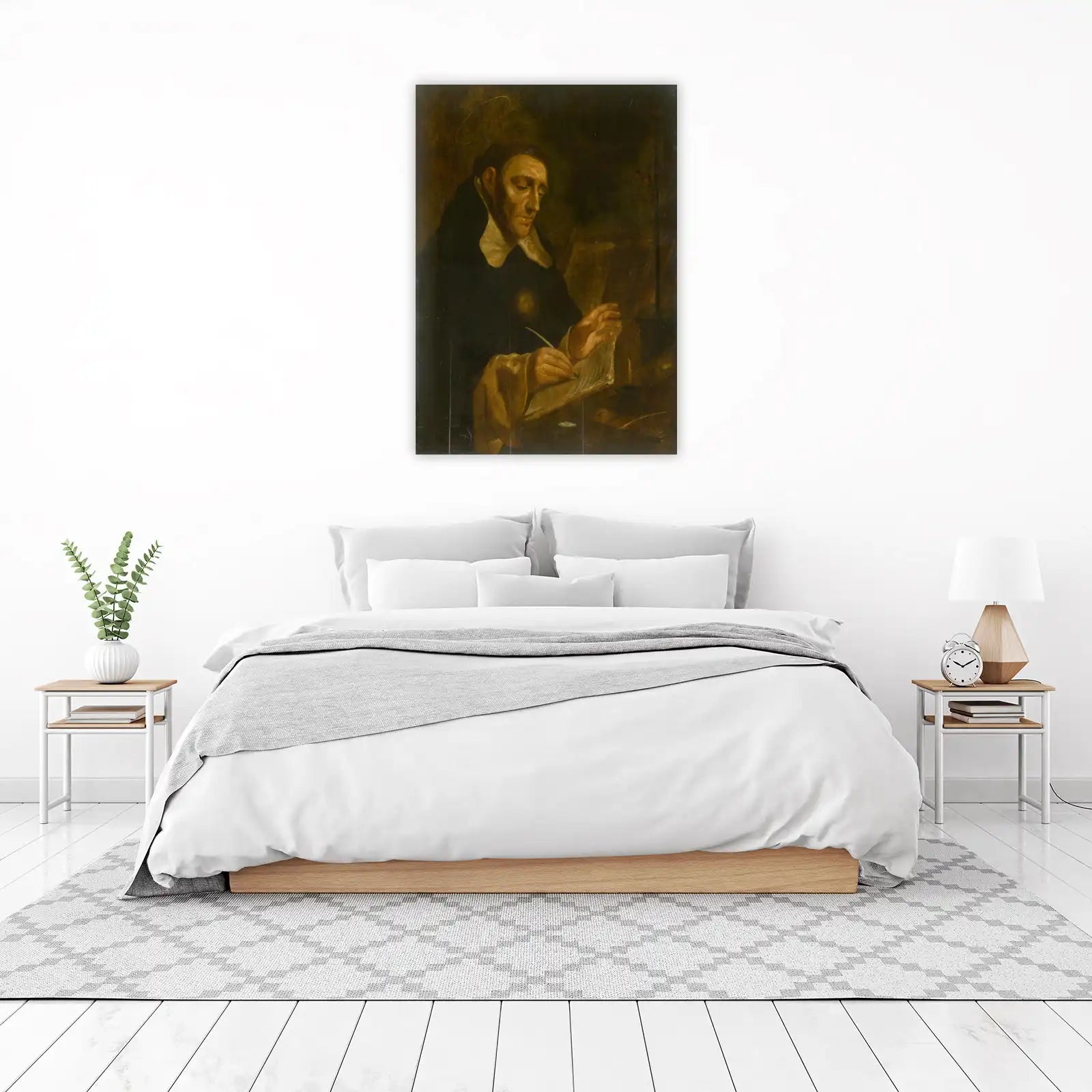 Saint Writing Illuminated Manuscript Wall Art