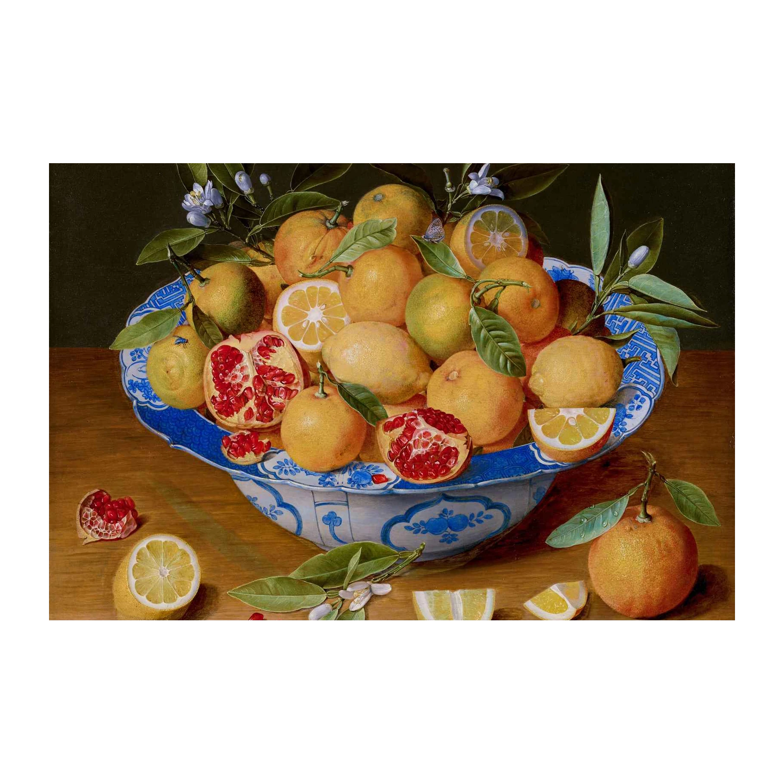 Still Life Fruit Bowl Citrus Pomegranate Wall Art
