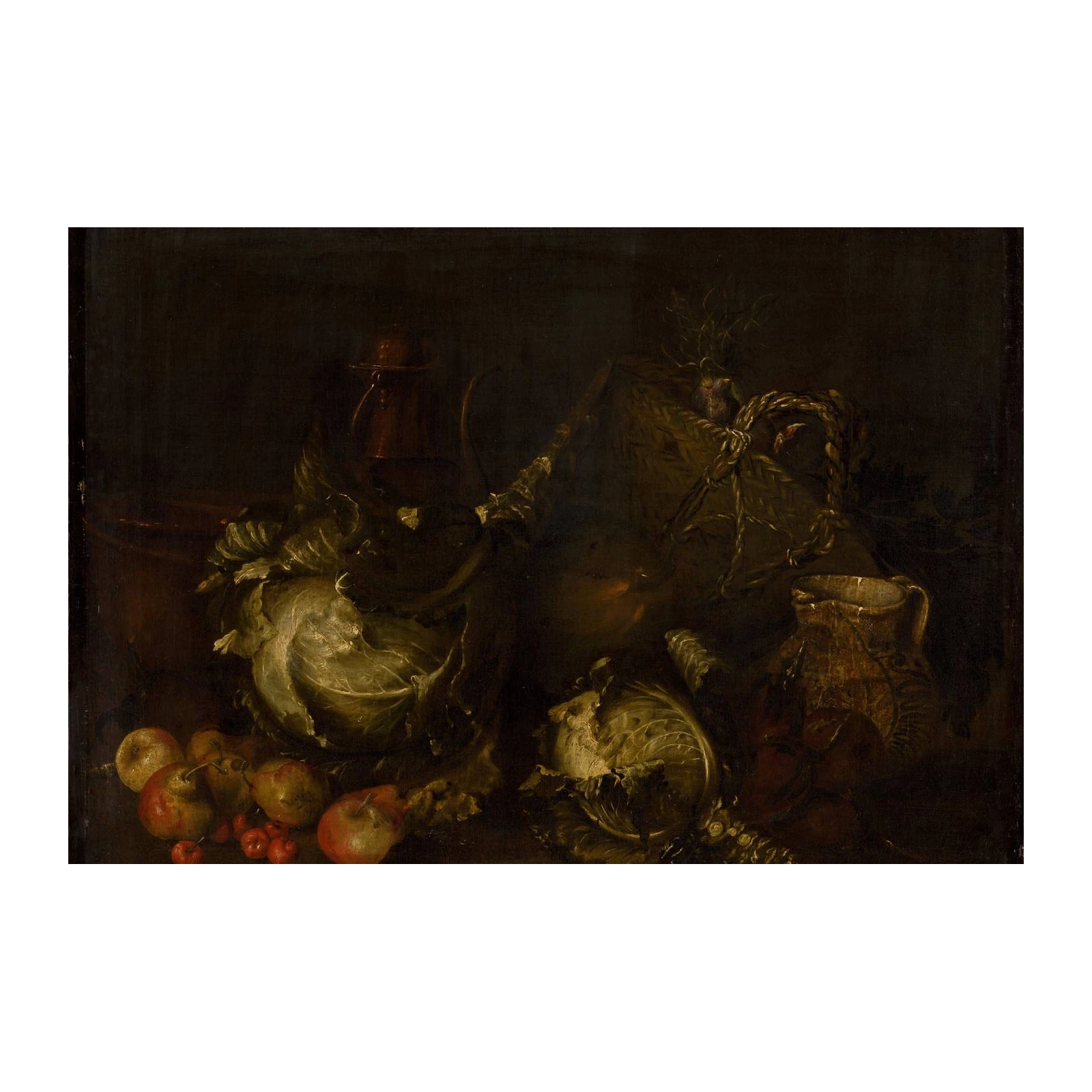 Classic Still Life Cabbage Apples Wall Art