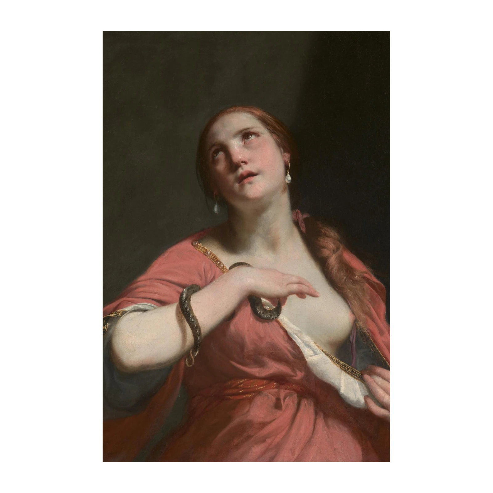 Dramatic Serpent Embrace Woman Portrait Wall Art