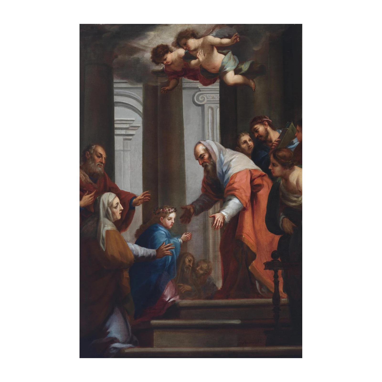 Baroque Masterpiece Angelic Embrace Wall Art