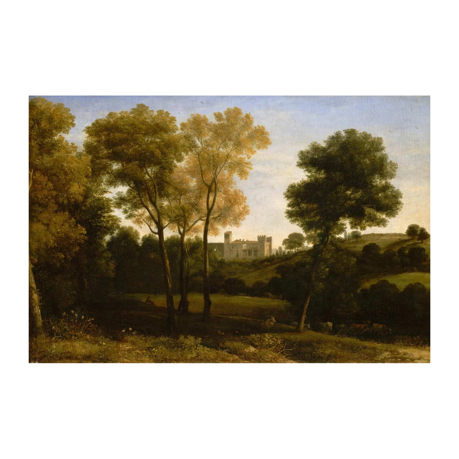 Serene Italian Landscape Castle Wall Art