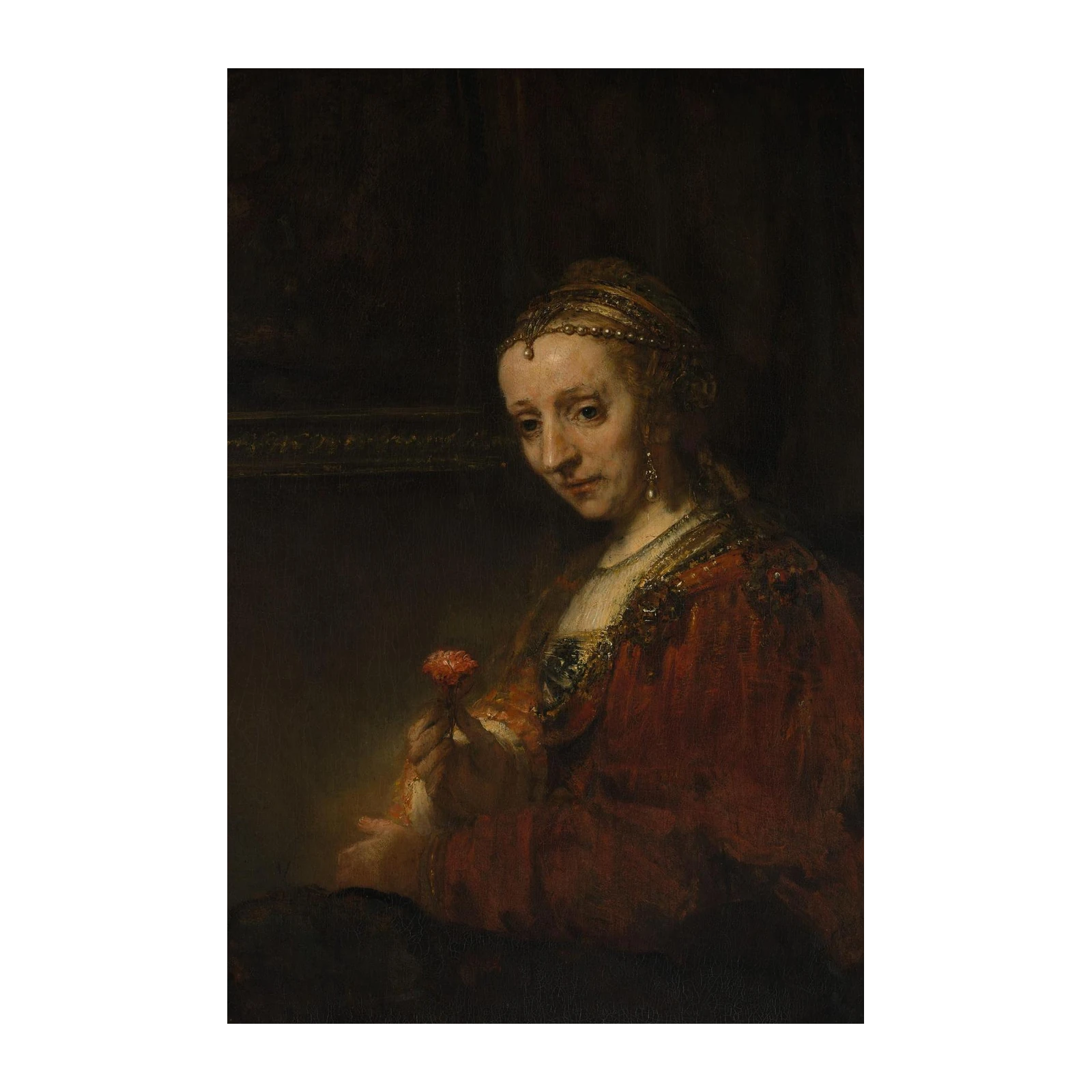 Rembrandt's Woman with a Flower Wall Art