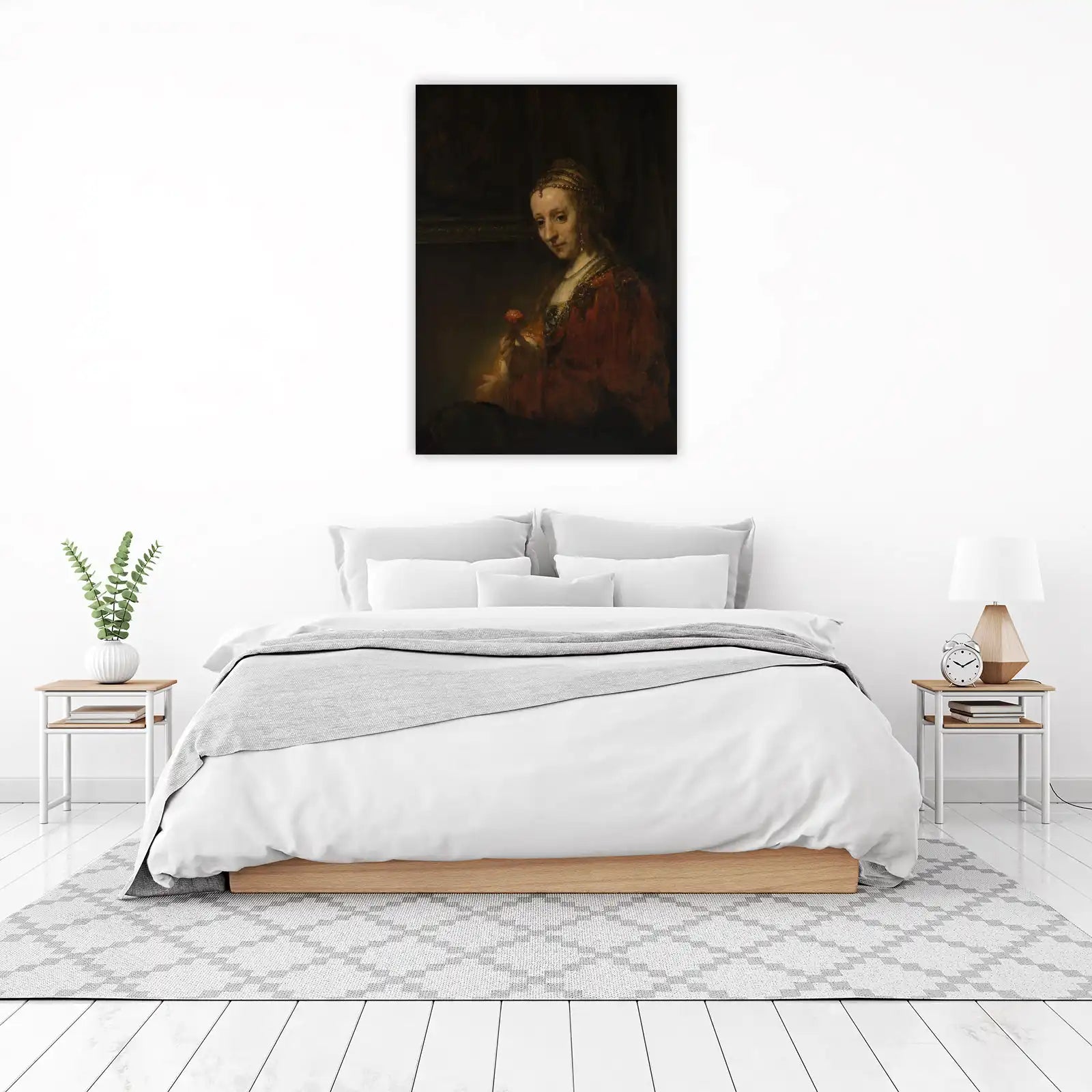 Rembrandt's Woman with a Flower Wall Art