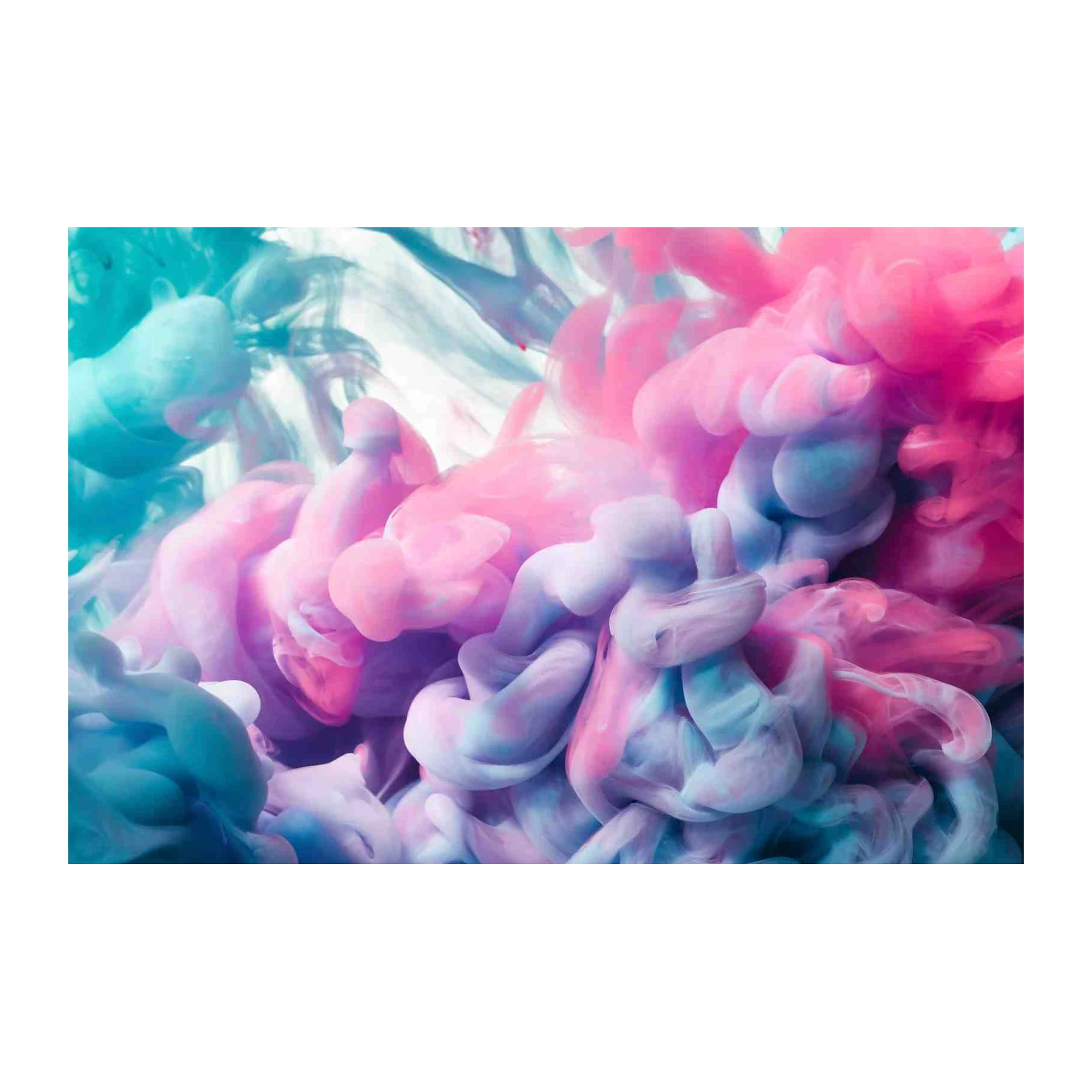 Abstract Pink & Blue Smoke Swirls Wall Art