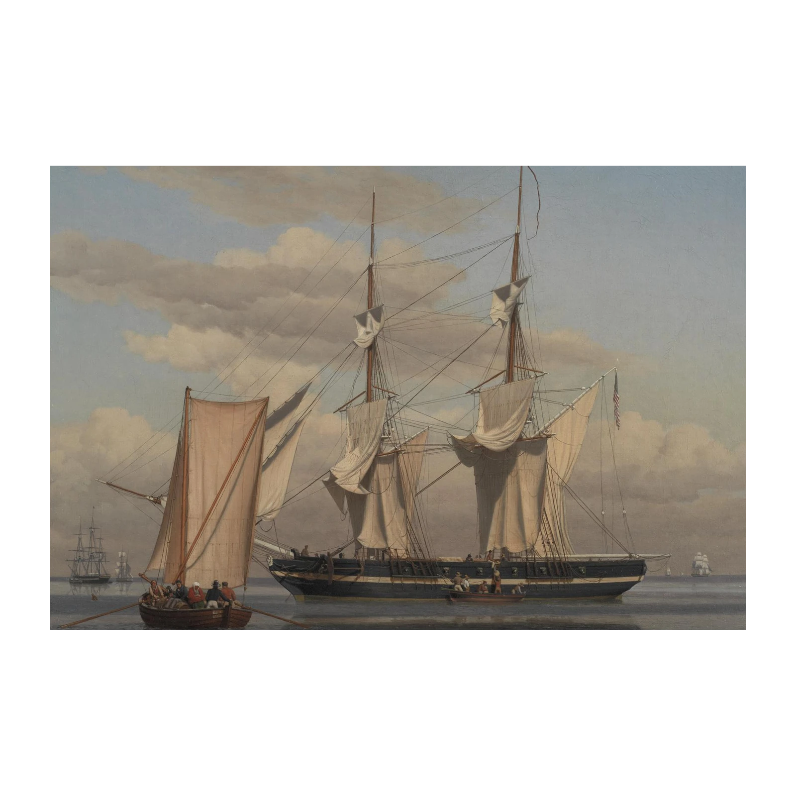 Majestic Tall Ship Seascape Vintage Wall Art