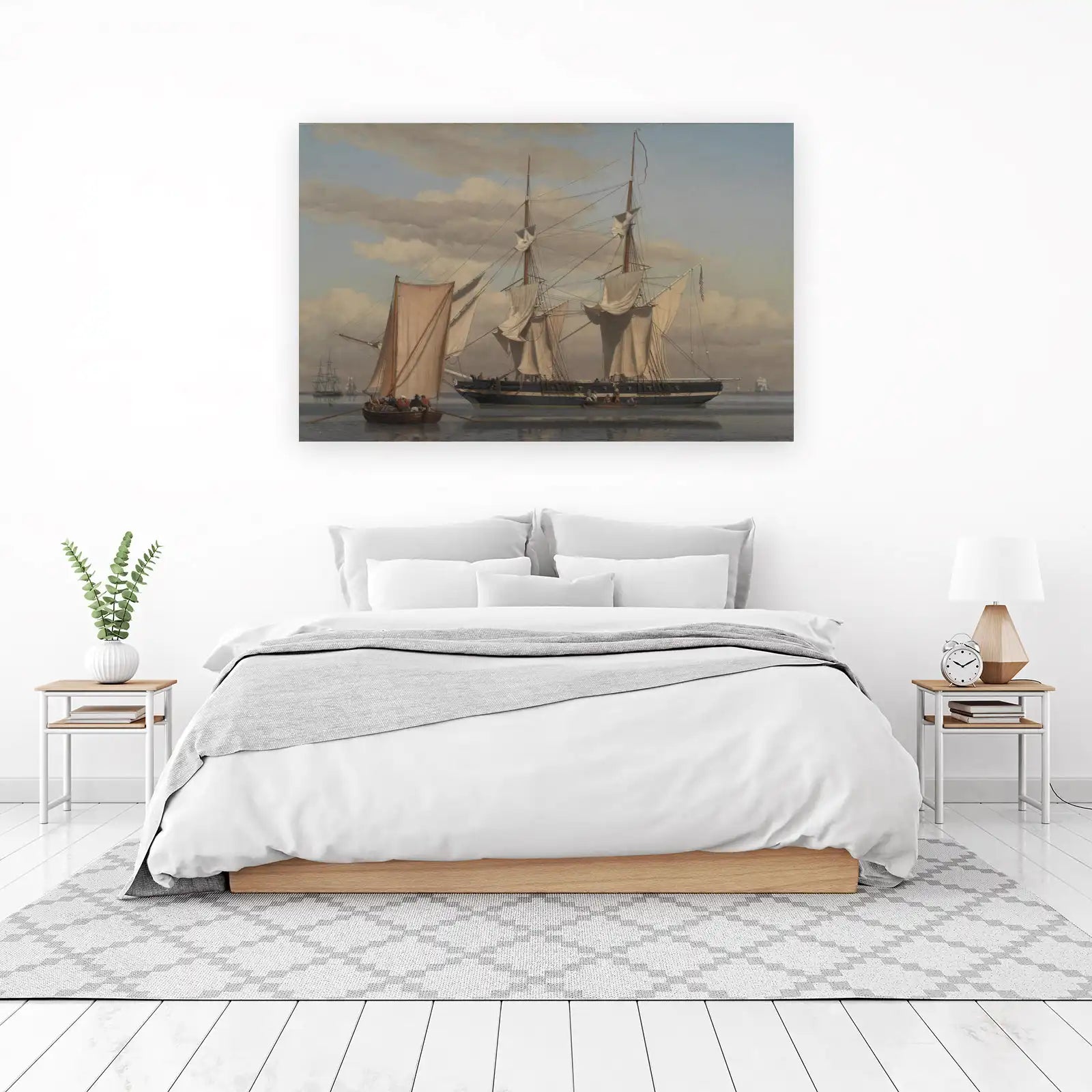 Majestic Tall Ship Seascape Vintage Wall Art