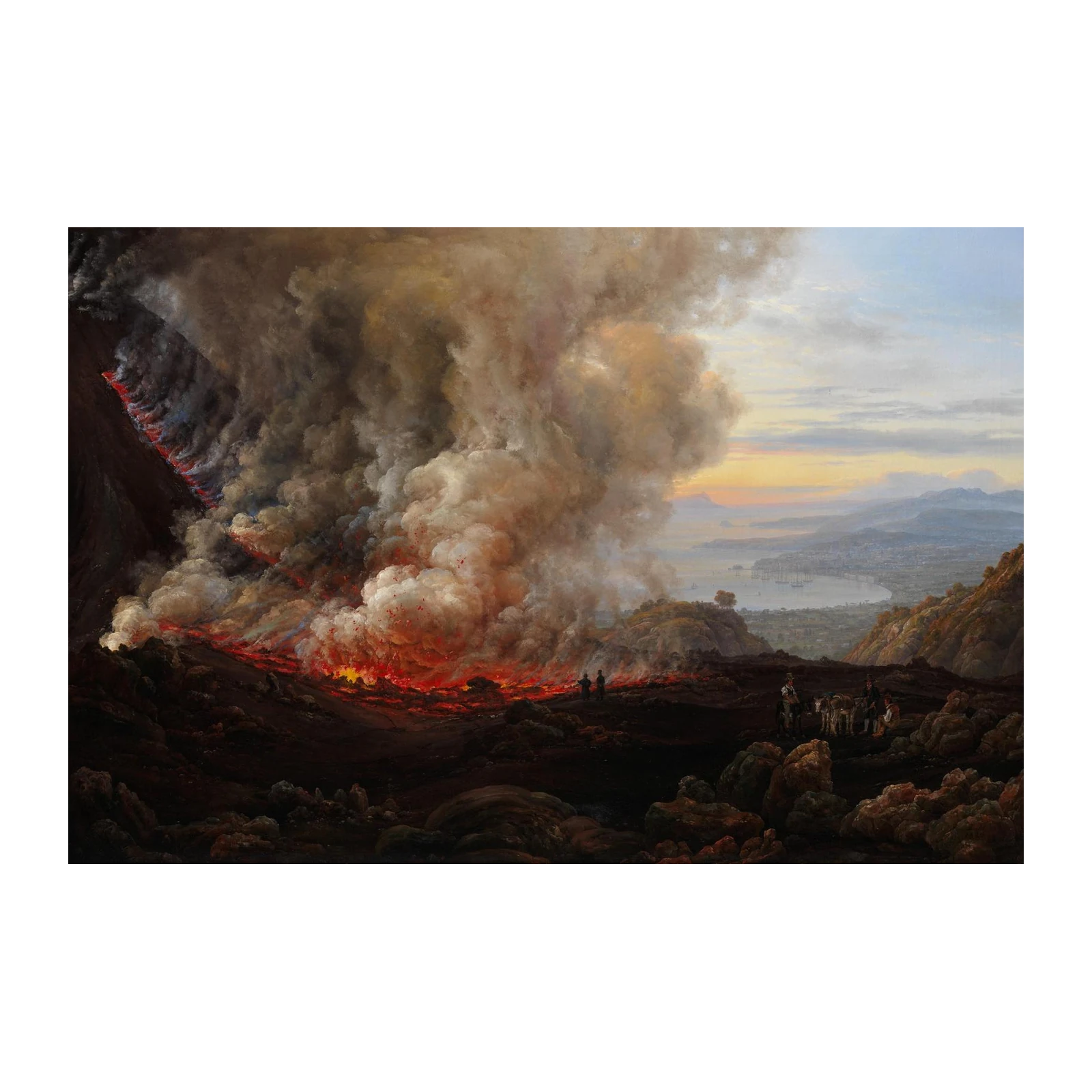 Dramatic Volcano Eruption Landscape Wall Art