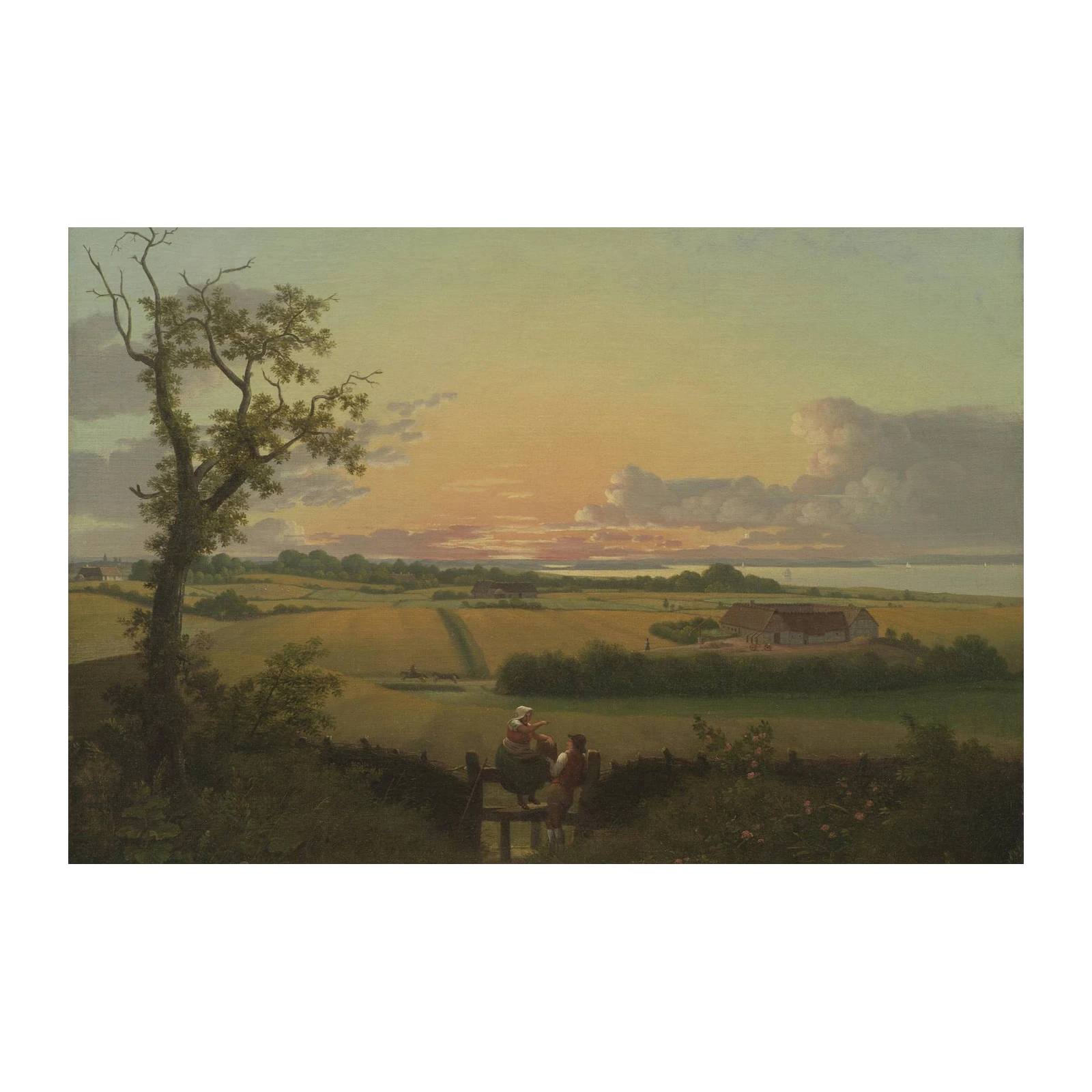 Serene Rural Landscape Sunset Wall Art